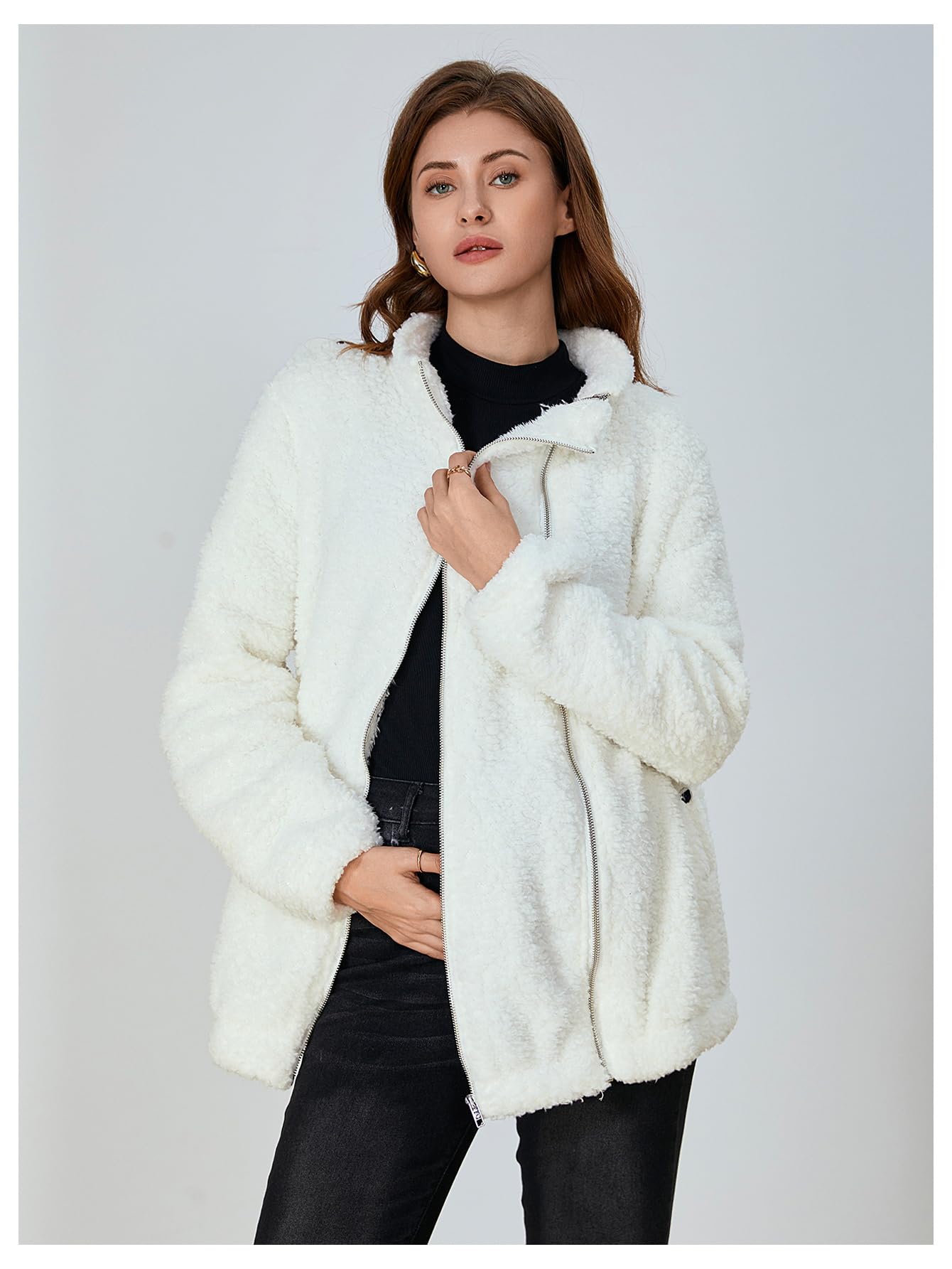 SOLY HUX Women's Maternity Winter Coat - Fleece Lined Zip Up Jacket for Pregnant Women | Pregnancy Coat Extender | Warm & Comfortable for Outdoor Activities & Daily Wear
