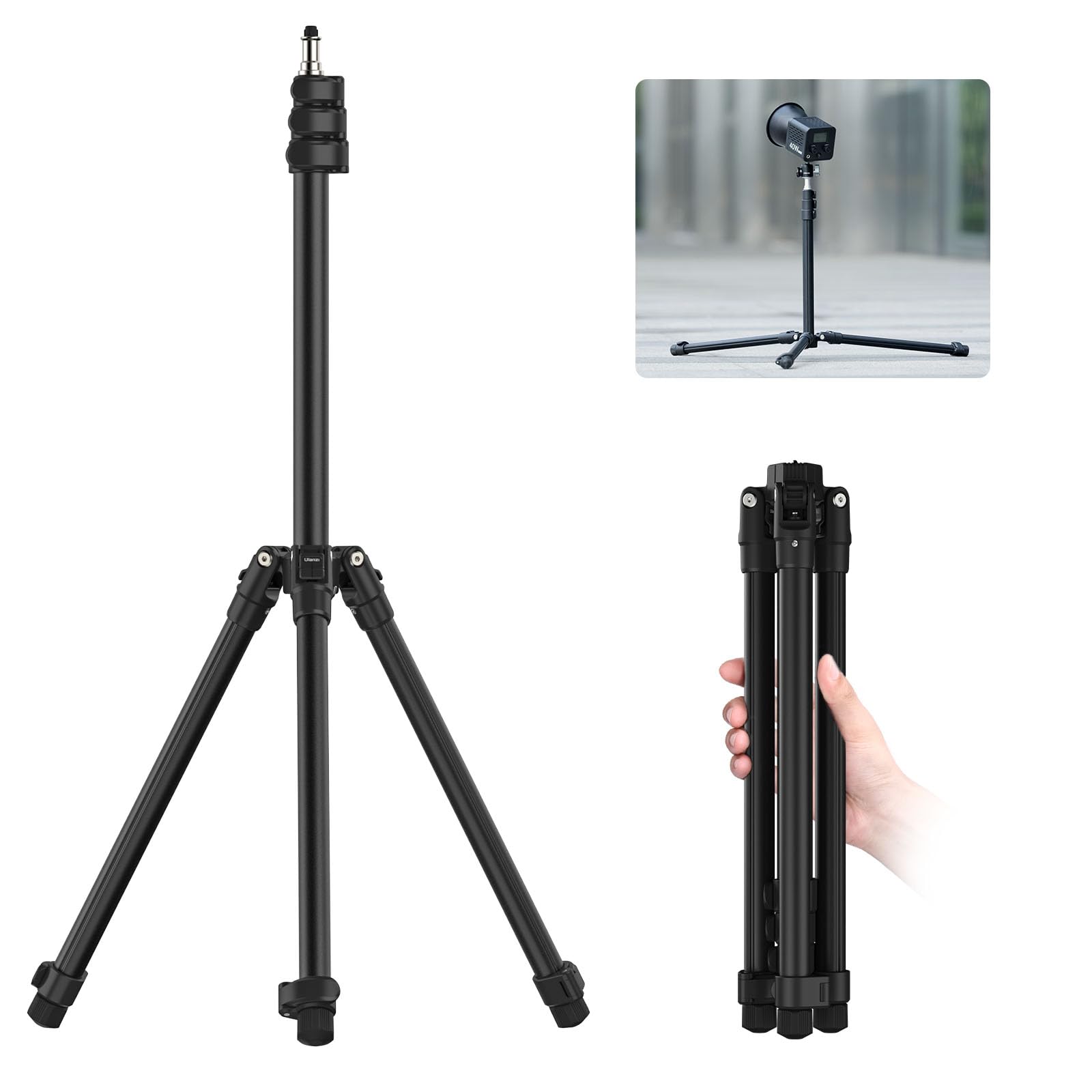 Ulanzi TT43 Adjustable 6.23ft Aluminum Light Stand - Extendable Photography Tripod for Continuous Lighting, Strobe Lights, Webcams & Softboxes | Perfect for Studio Photography, YouTube Videos & Live Streaming