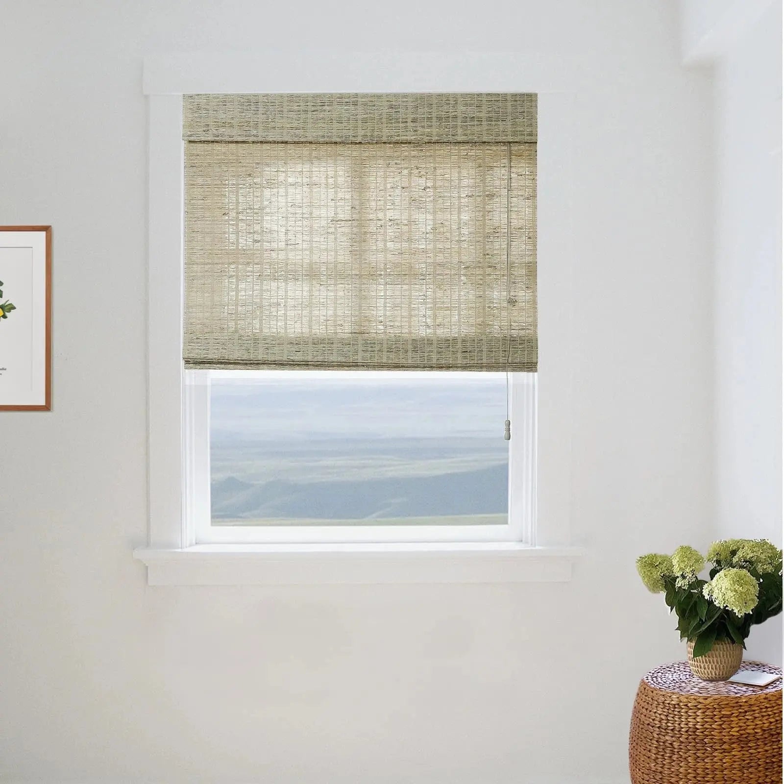 Natural Jute Bamboo Woven Window Shade - Eco-Friendly Straw Blinds for Sun Protection & Privacy - Perfect for Living Room, Bedroom & Patio Decor