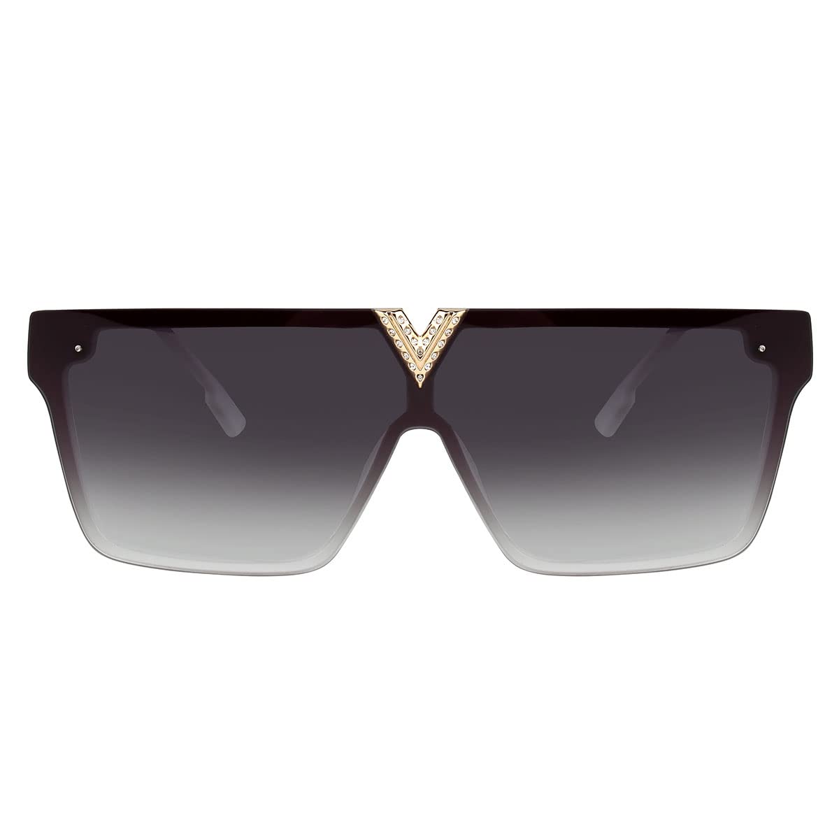 Trendy 2022 KENBO Square Oversized UV400 Protection Sunglasses for Women & Men - One Piece Lens Fashion Shades for Beach, Driving & Outdoor Activities