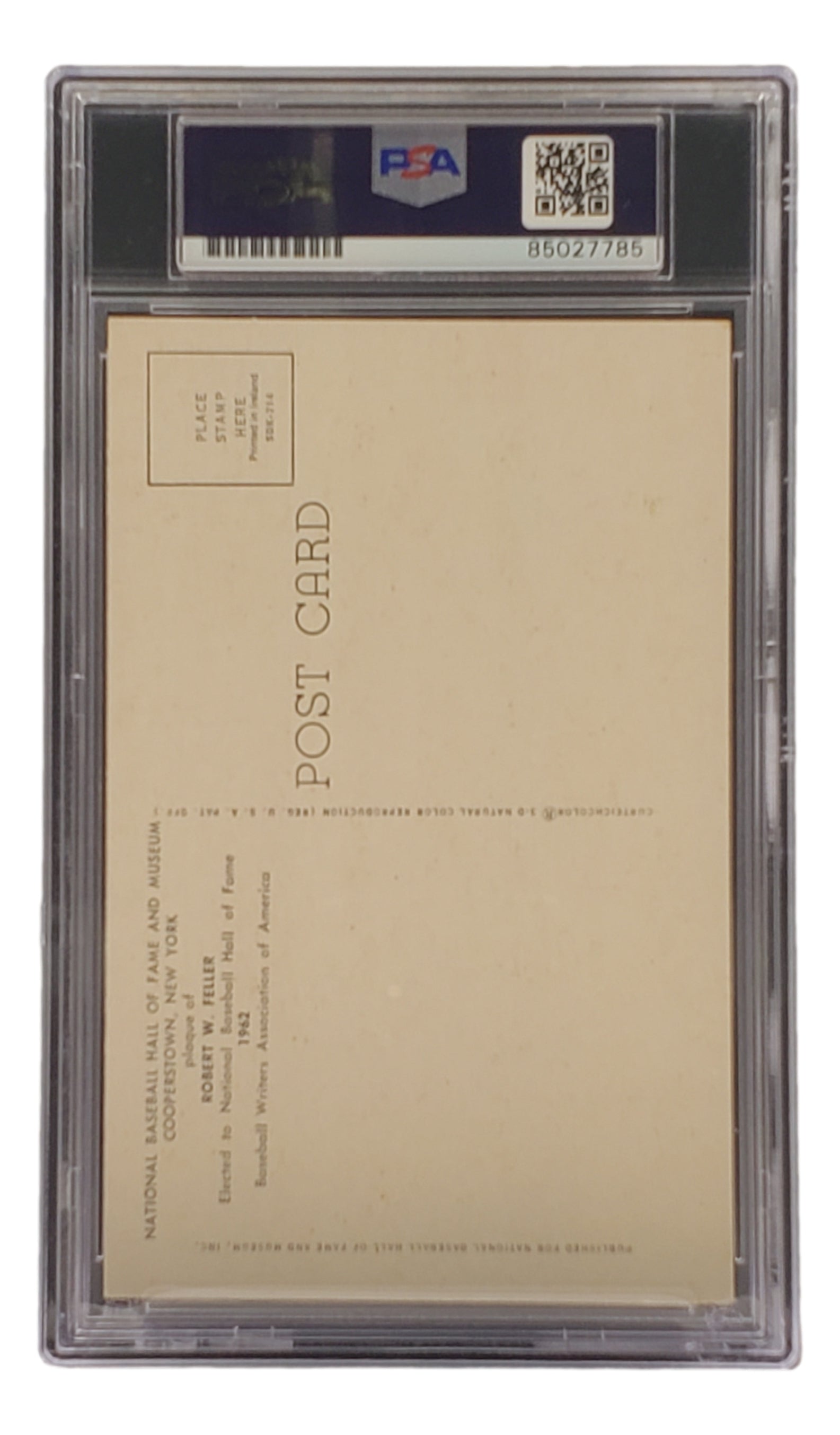 Authentic Bob Feller Signed 4x6 Cleveland Hall of Fame Plaque Card with PSA/DNA Certification 85027785 - Perfect for Baseball Memorabilia Collections & Sports Fan Gifts