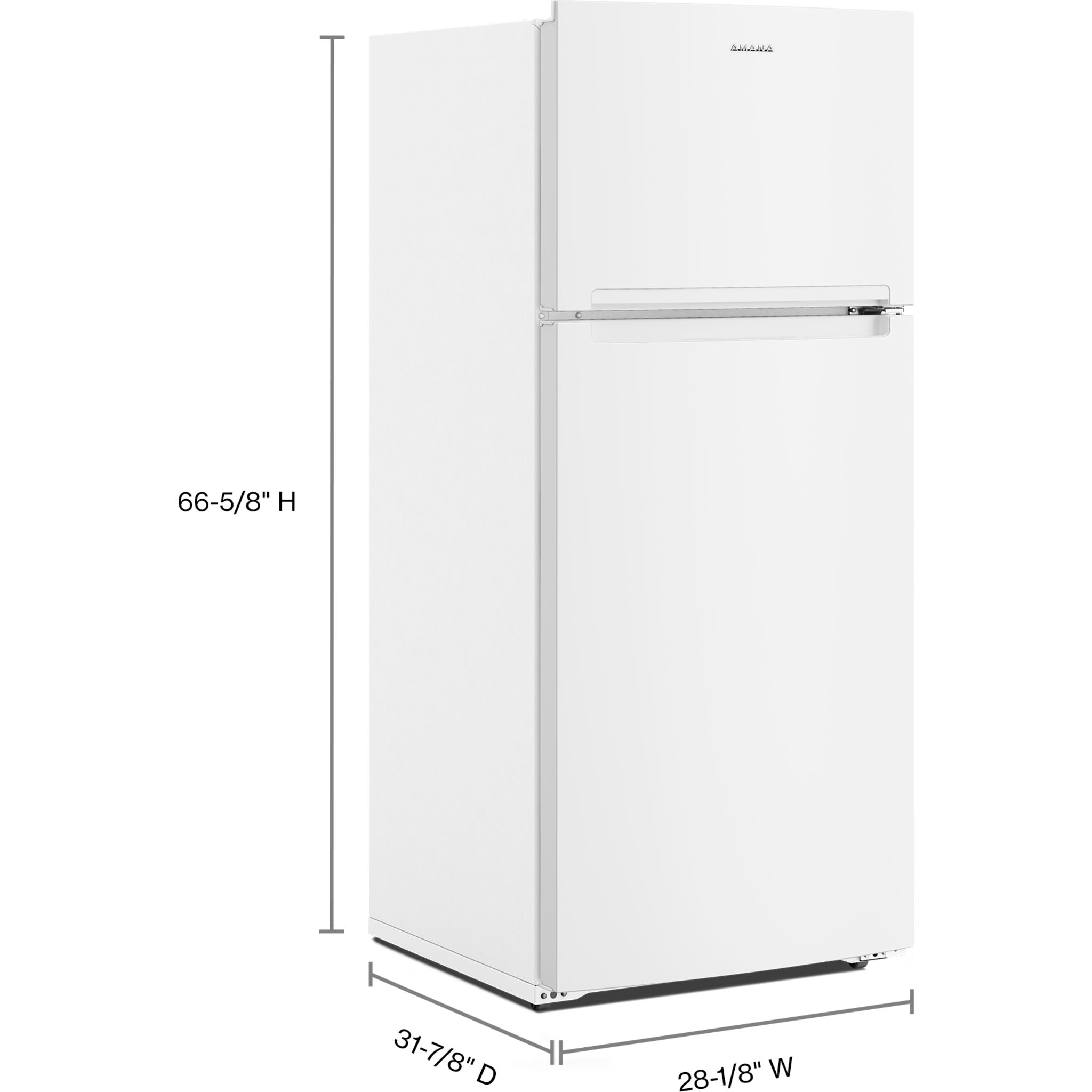 Amana 30 Inch Top Mount Refrigerator (ARTX3028PW) - White, Energy Efficient, Spacious Freezer - Perfect for Kitchens, Apartments, and Small Spaces