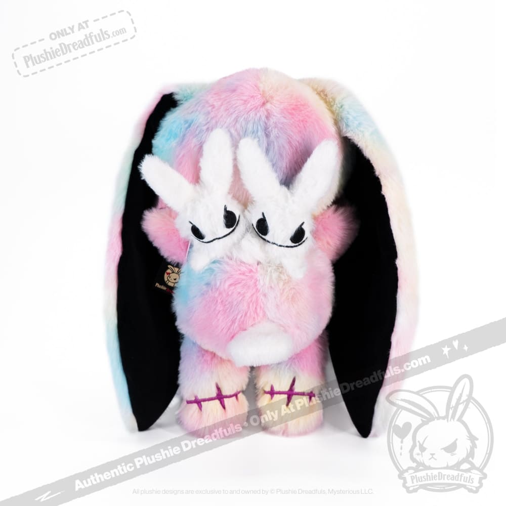Plushie Dreadfuls Anxiety Rabbit Tie Dye Limited Edition Stuffed Animal - Soft Plush Toy for Stress Relief, Anxiety Comfort & Emotional Support