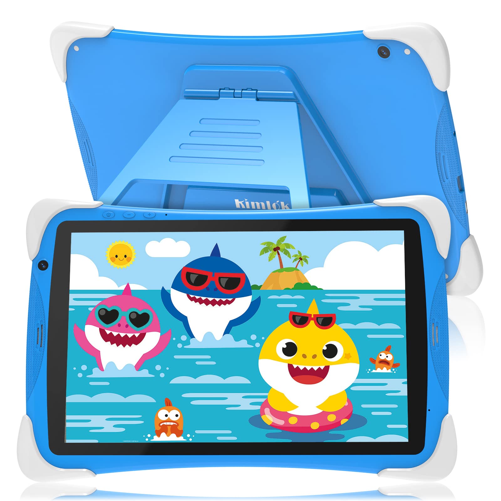 **10.1 Inch Kids Tablet - Android 12, 2+32GB, 1280x800 IPS HD Screen, WiFi, Parental Control, 6000mAh Battery, Includes Protective Case (Blue) - Perfect for Learning, Games & Travel**