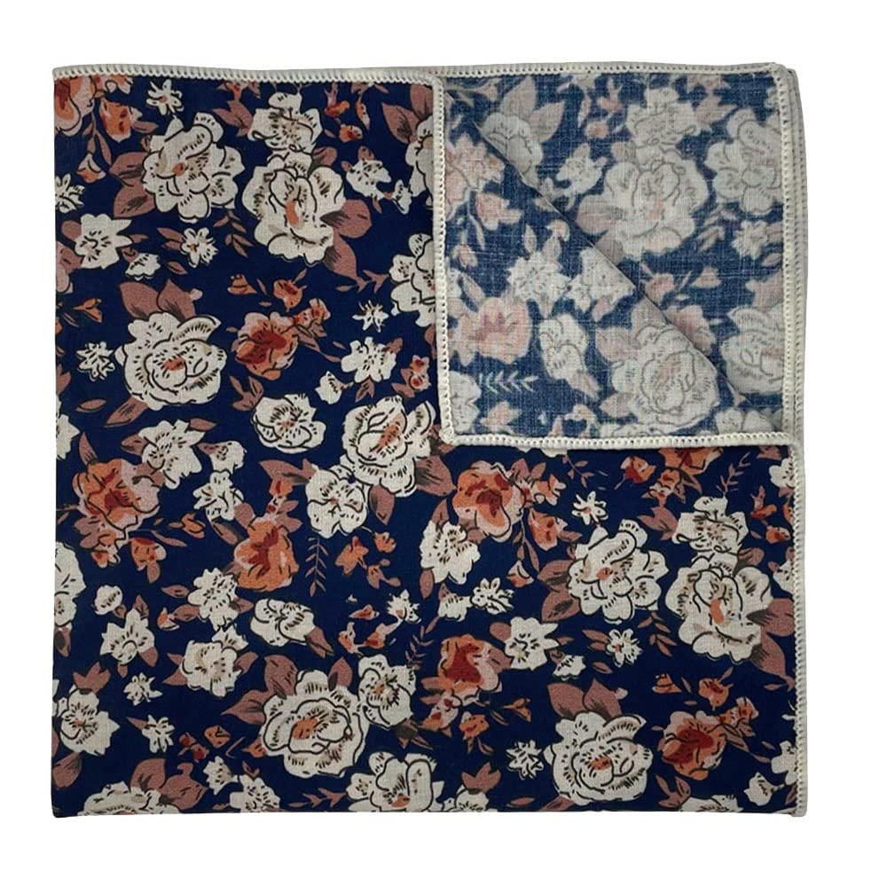Kebocis Men's Floral Pocket Square Handkerchief - Stylish Silk Pocket Square for Suits, Tuxedos & Formal Events - Perfect Wedding, Prom & Business Accessory