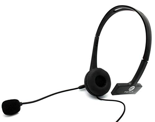 Wired Mono Headphone with Mic - 3.5mm Single Earbud Headset, Over-The-Head Design, Hands-Free Microphone - Compatible with LG Stylo 6 & Other Smartphones - Perfect for Call Centers, Office Work & Online Meetings