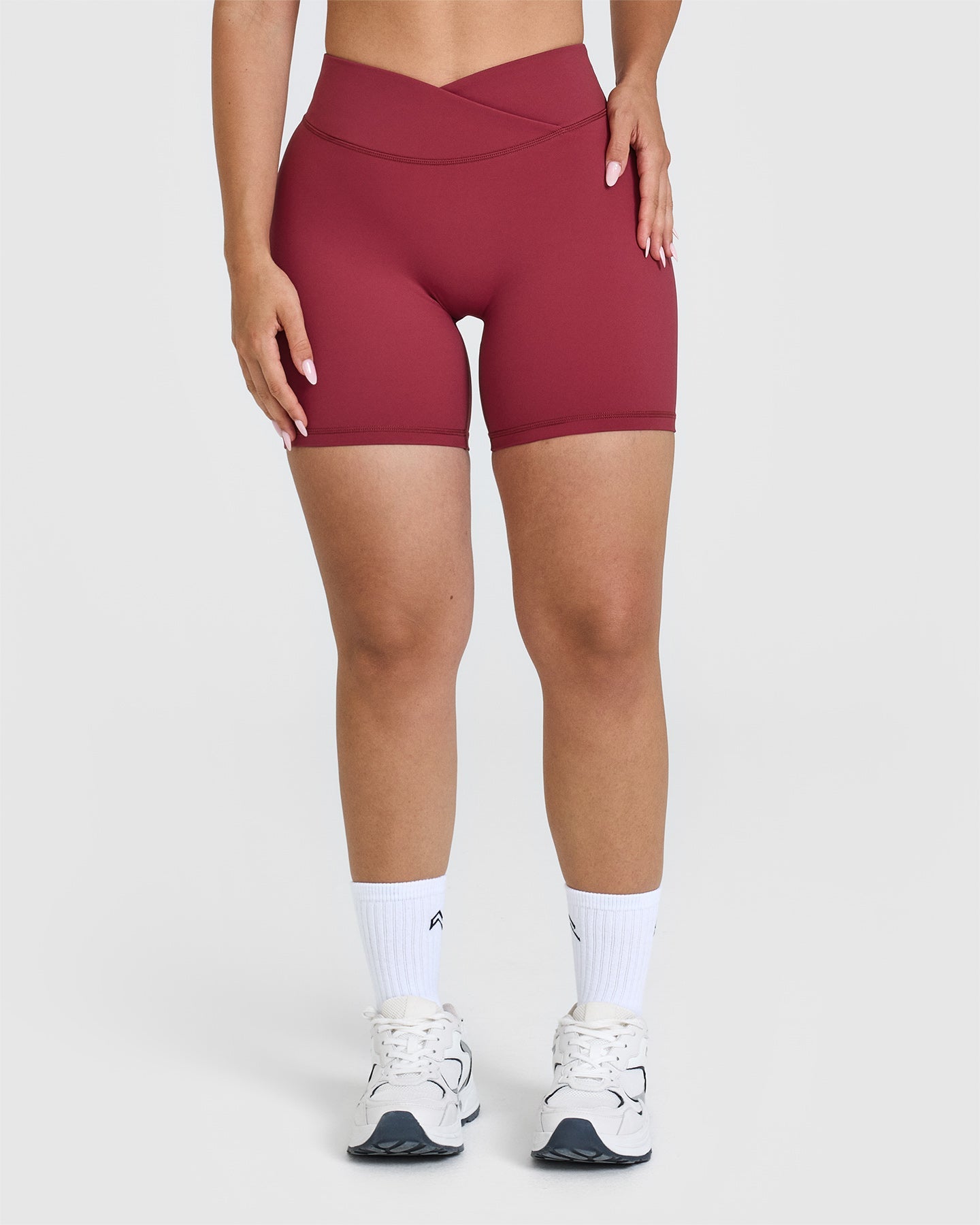 Unified Wrap Shorts 6 | Burnt Cherry Color | Comfortable & Stylish Athletic Shorts for Women | Perfect for Yoga, Running & Summer Workouts