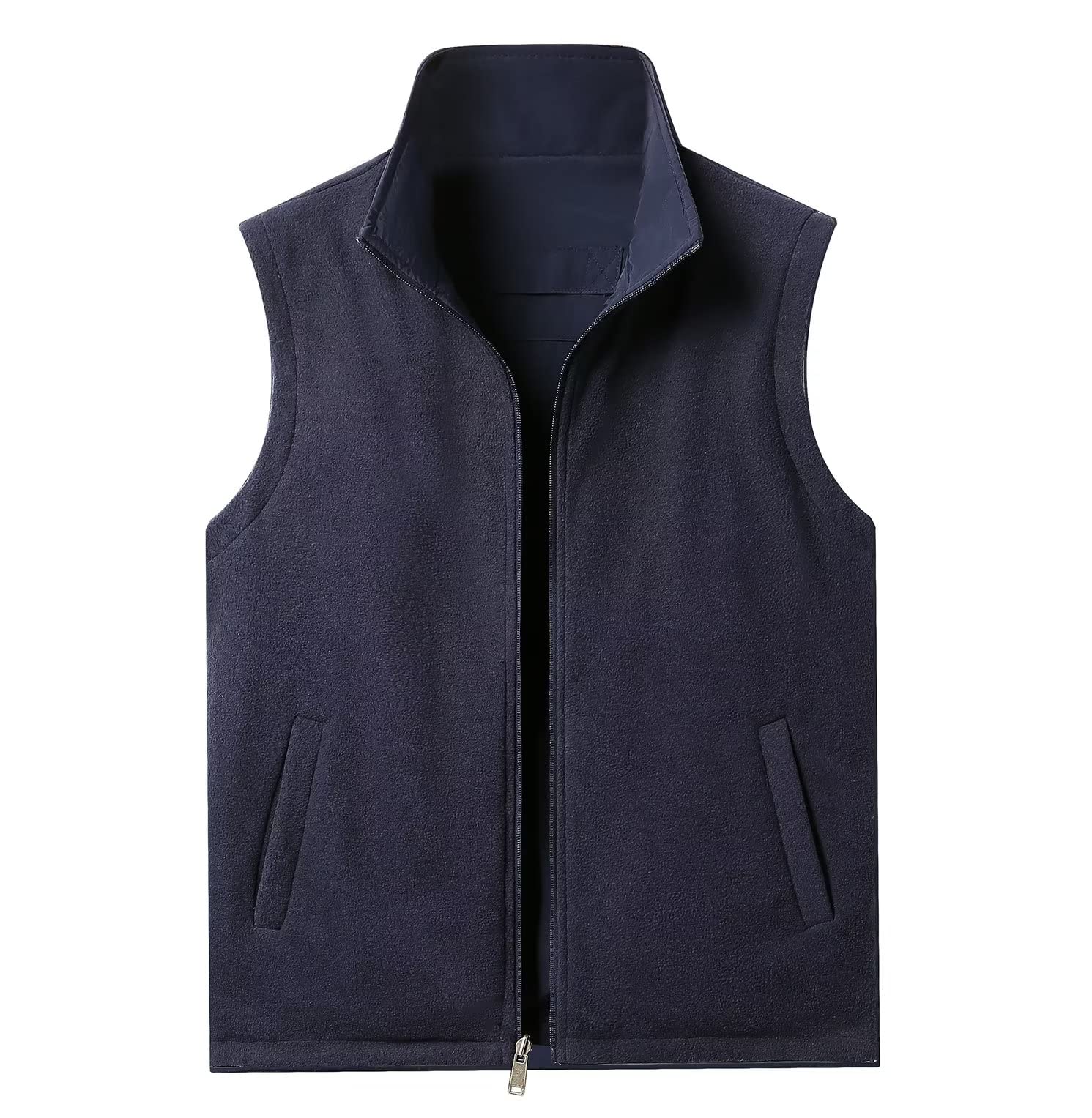 Men's Reversible Fleece Vest - Winter Warm Outdoor Jacket for Hunting, Fishing & Travel | Lightweight Water-Resistant Puffer Vest for Camping, Hiking & Casual Wear
