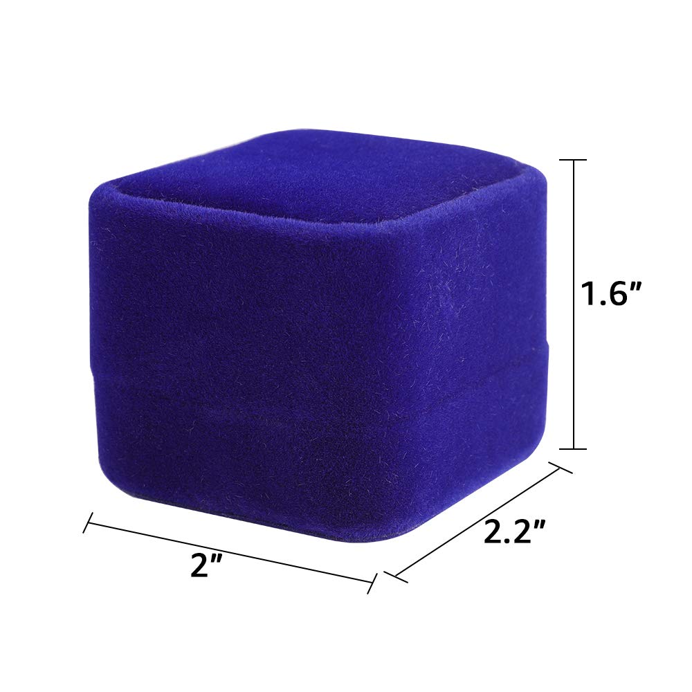 LamQee Velvet Jewelry Box - Engagement Ring Case, Earrings & Studs Holder, Wedding Proposal Gift Storage for Anniversary, Birthday, Valentine's Day - Elegant Blue Jewelry Display Organizer | Perfect for Proposals, Wedding Gifts & Jewelry Storage