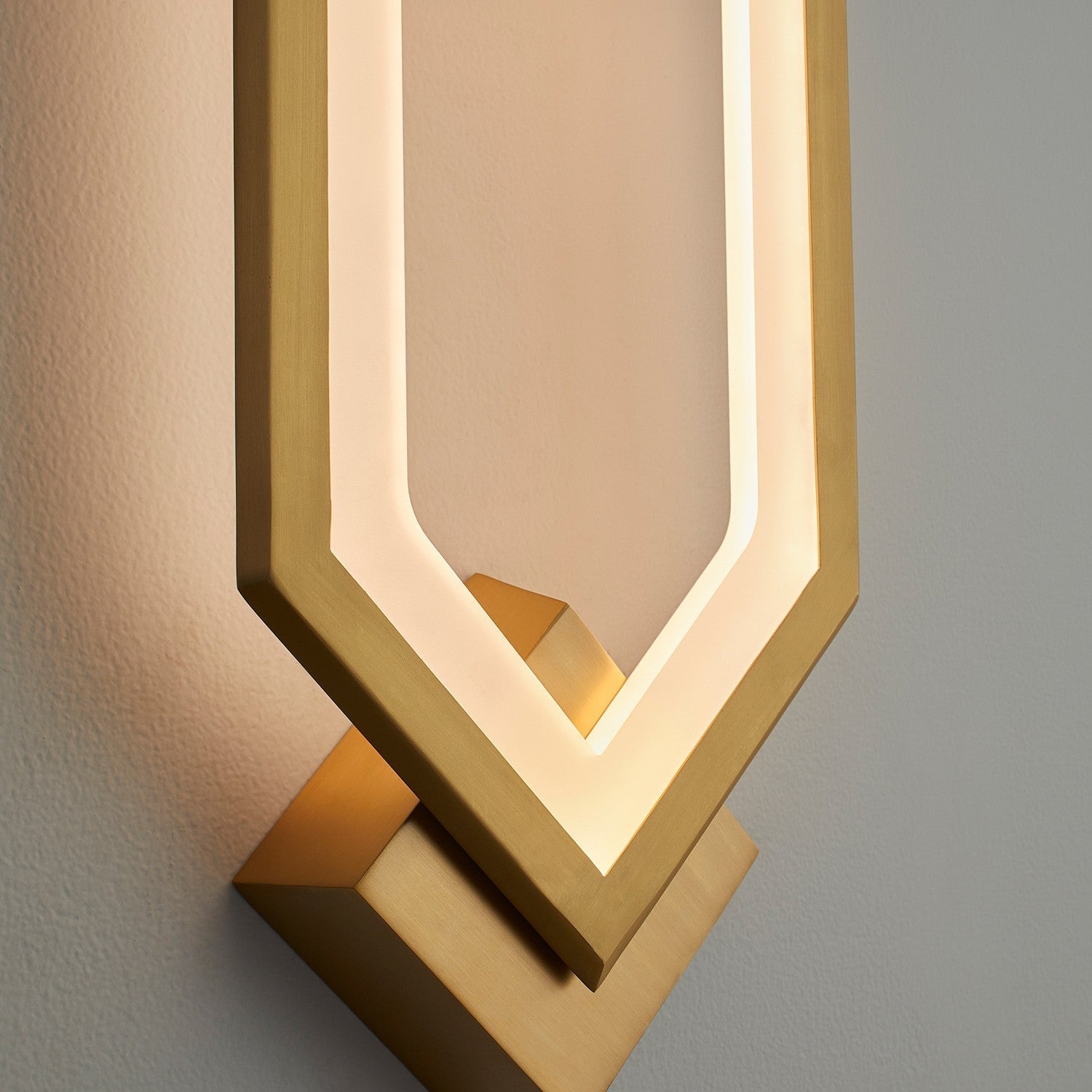 Oxygen Aegis 3 59 40 Modern LED Wall Sconce Light in Aged Brass - Perfect for Bedroom, Living Room & Hallway Lighting
