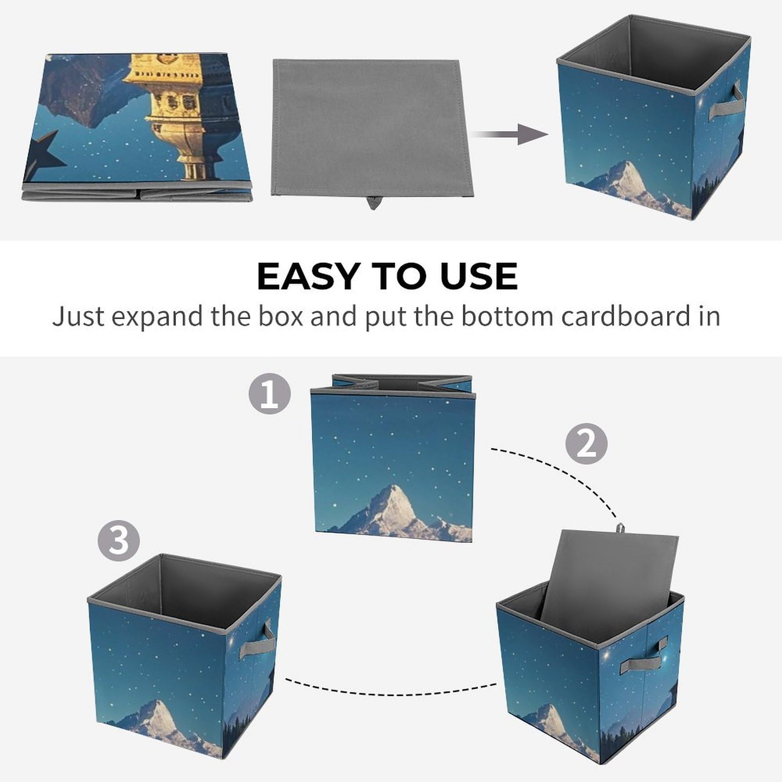 Large Collapsible Storage Bins with Handles - 10.6