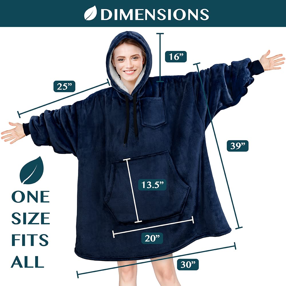 PAVILIA Women's Sherpa Wearable Blanket Hoodie - Oversized Cozy Hooded Sweatshirt Blanket for Men & Women | Perfect for Lounging, Netflix Nights & Outdoor Camping