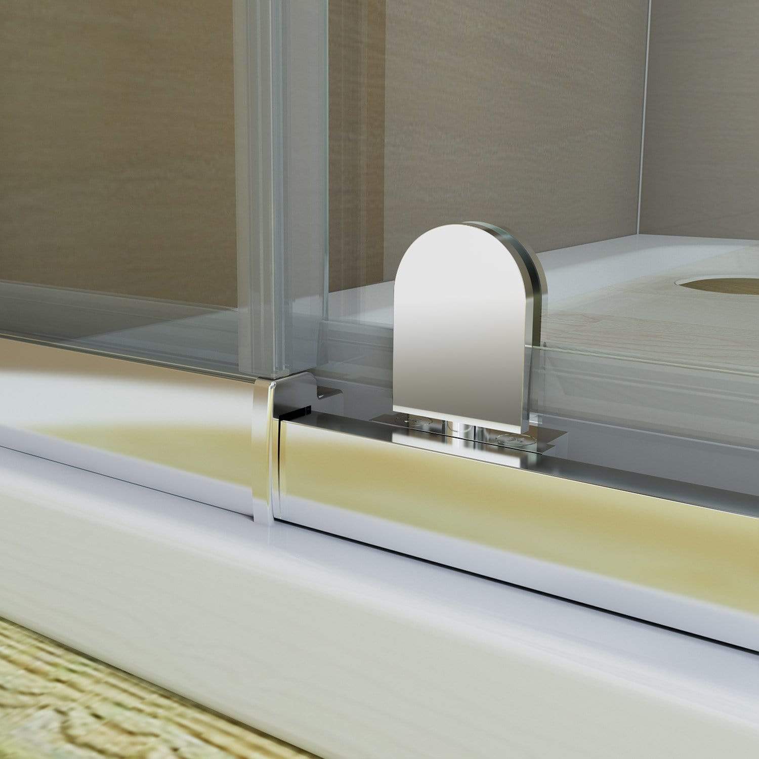 ELEGANT SHOWERS Semi-Frameless Shower Screen with Adjustable Pivot Door - Modern Bathroom Upgrade for Spa-Like Experience
