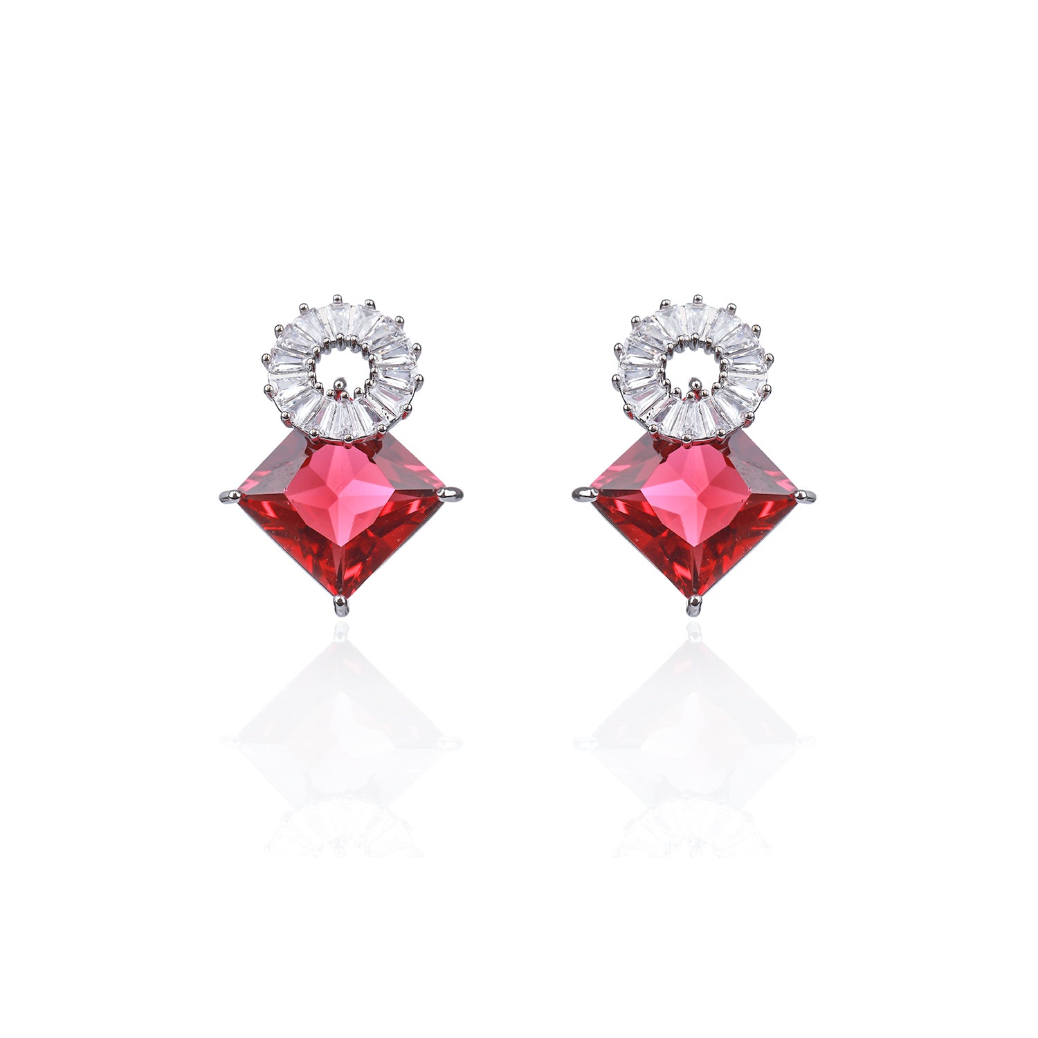 Sparkling Diamond-Cut Cubic Zirconia Stud Earrings for Women - Elegant Wedding, Anniversary & Party Jewelry Gift - Perfect for Bridal, Prom & Special Occasions