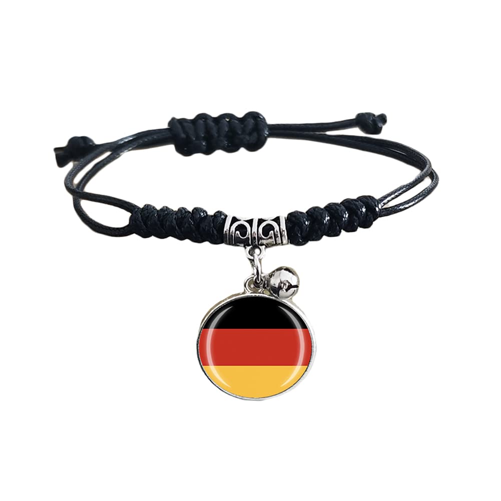 Germany National Flag Bracelet - Patriotic Travel Souvenir with Bell Pendant for Men & Women | Perfect for World Cup, Oktoberfest & European Travel Accessories