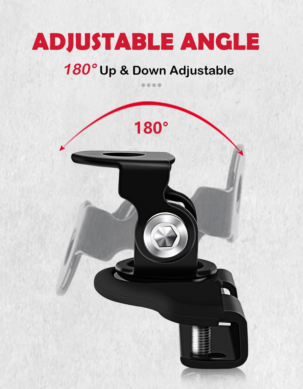 Universal LED Light Bar Mounting Brackets - 304 Stainless Steel Hood Clamp Mounts for Trucks & Off-Road Vehicles (Black) - Durable LED Hood Light Installation Kit for Jeep, ATV, UTV & 4x4 Adventures