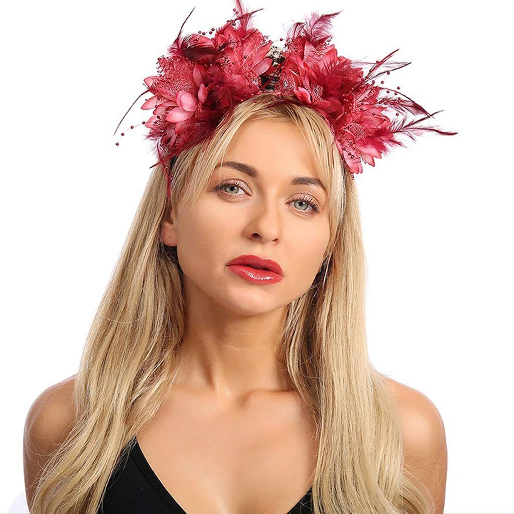 Adjustable Rose Flower Headband - Elegant Halloween Headdress & Prom Hair Accessories for Women (Perfect for Costume Parties, Weddings, and Special Events)