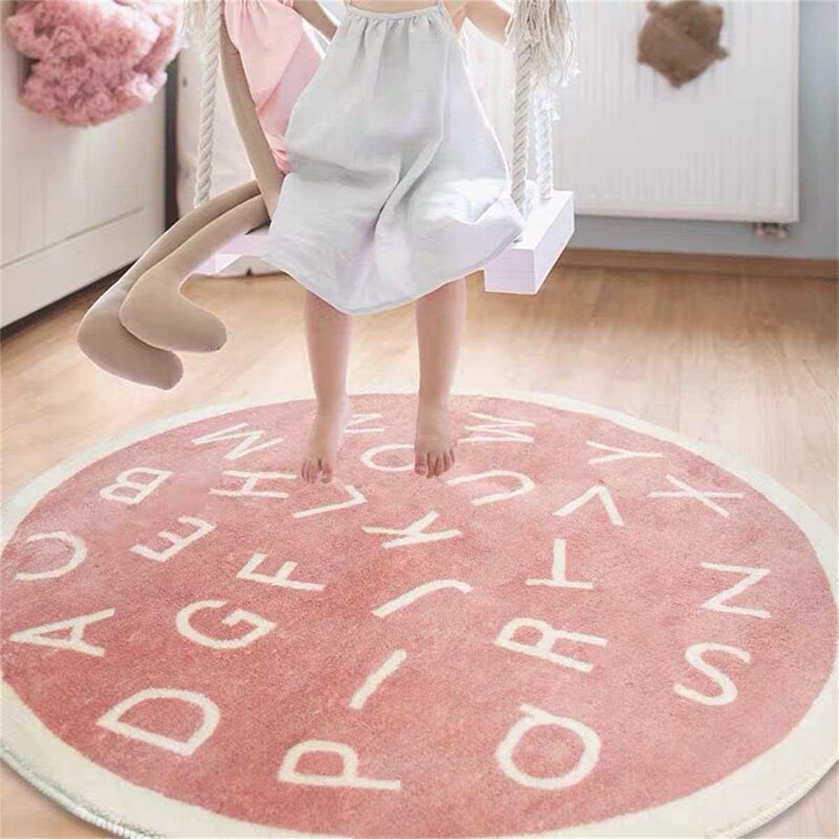 ABC Alphabet Play Mat - Soft Plush Kids Rug for Nursery & Playroom - Washable Non-Slip Baby Crawling Mat (31