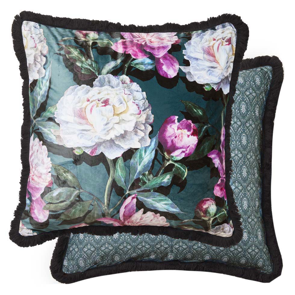 Elsa Jewel European Pillowcase - Luxury 100% Cotton Embroidered Decorative Pillow Cover for Bedroom, Living Room & Sofa - Elegant Home Decor for Master Bed, Guest Room & Couch
