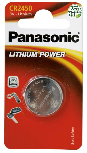 Panasonic CR2450 3V Lithium Coin Battery - Long Lasting Power for Watches, Key Fobs, Medical Devices & Electronics