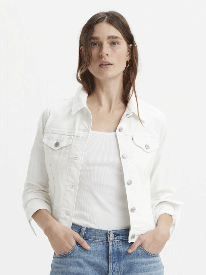 Levi's Women's Original Trucker Jacket - Classic Denim Jacket in White (299450210) | Casual Outfit Essential for Everyday Wear & Layering