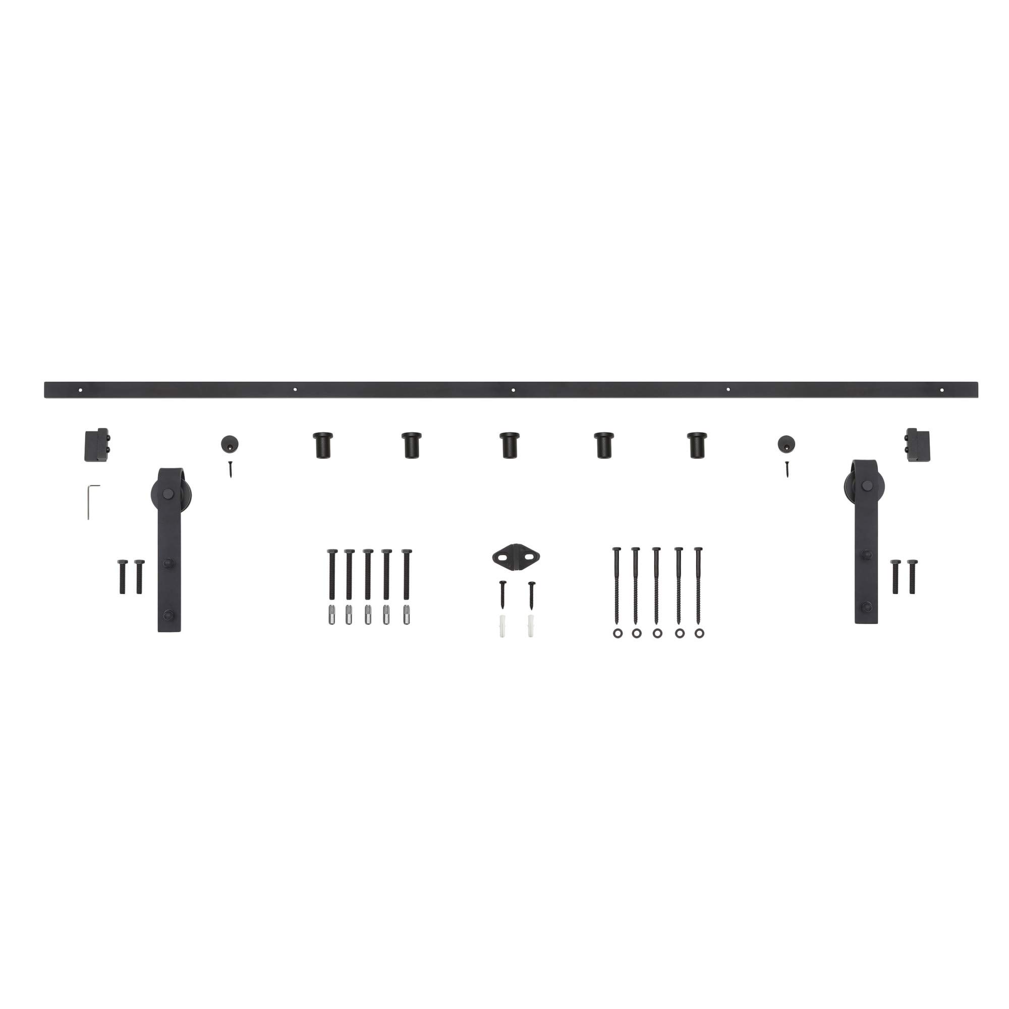 Miseno MBDH0005X78 78.75-Inch Oil Rubbed Bronze Barn Door Hardware Kit - Heavy Duty Bent Strap Design for Sliding Doors - Perfect for Bedrooms, Closets, and Rustic Home Decor