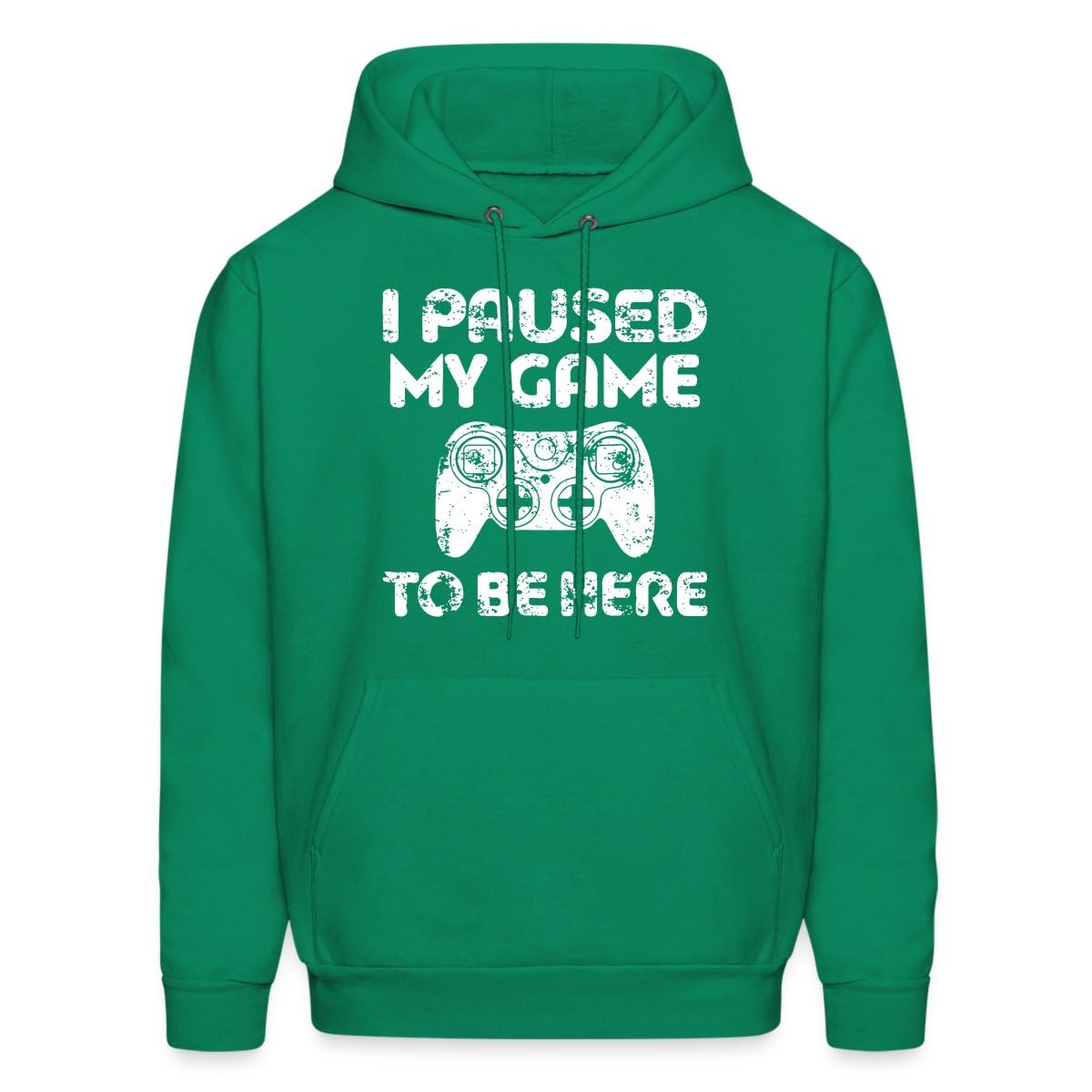 Spreadshirt 'I Paused My Game To Be Here' Video Gamer Men's Hoodie - Comfortable Pullover Sweatshirt for Gaming Enthusiasts & Casual Wear