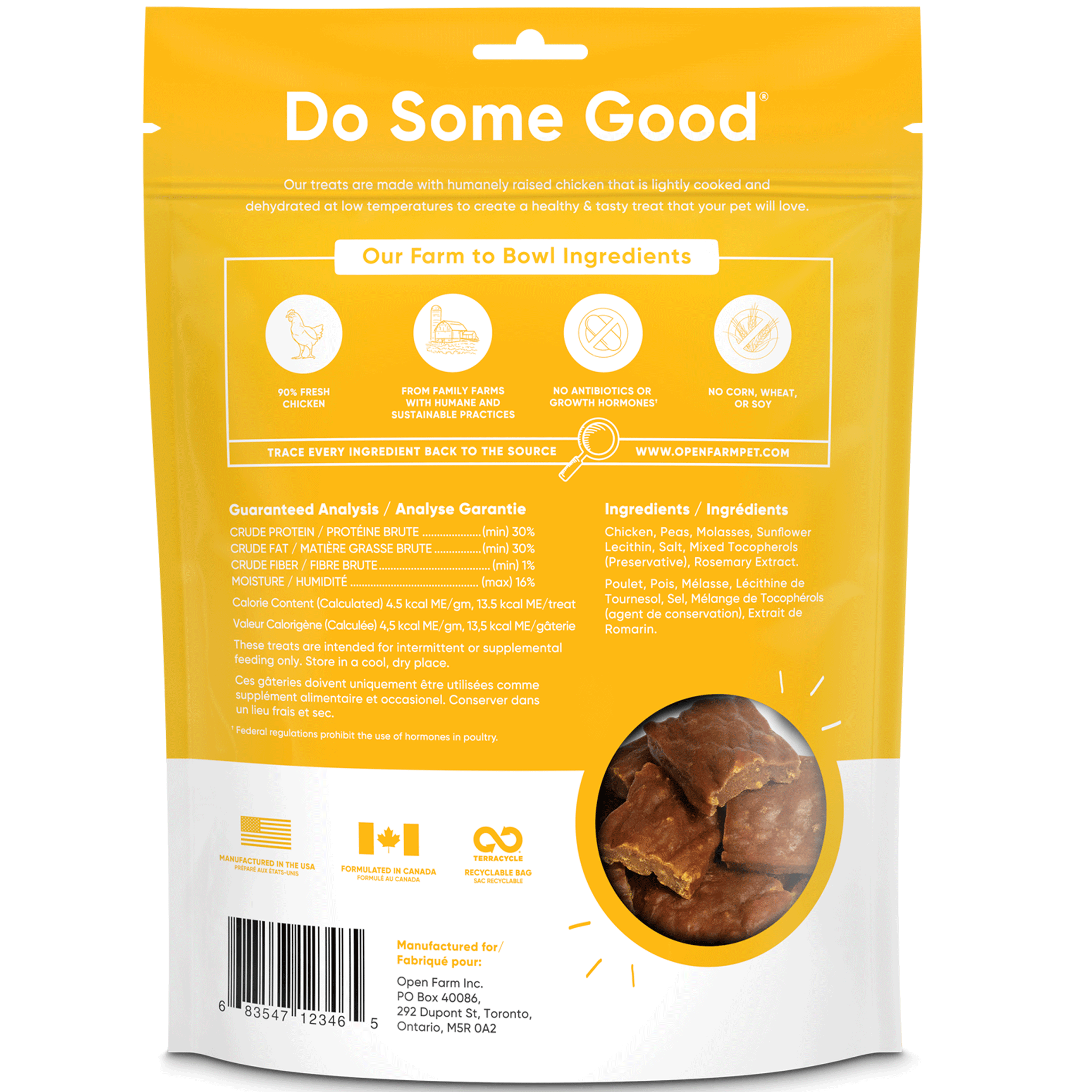 Open Farm Dehydrated Chicken Dog Treats – 4.5oz | Grain-Free, All-Natural Training Snacks for Small & Large Dogs | Perfect for Rewards, Training & Travel