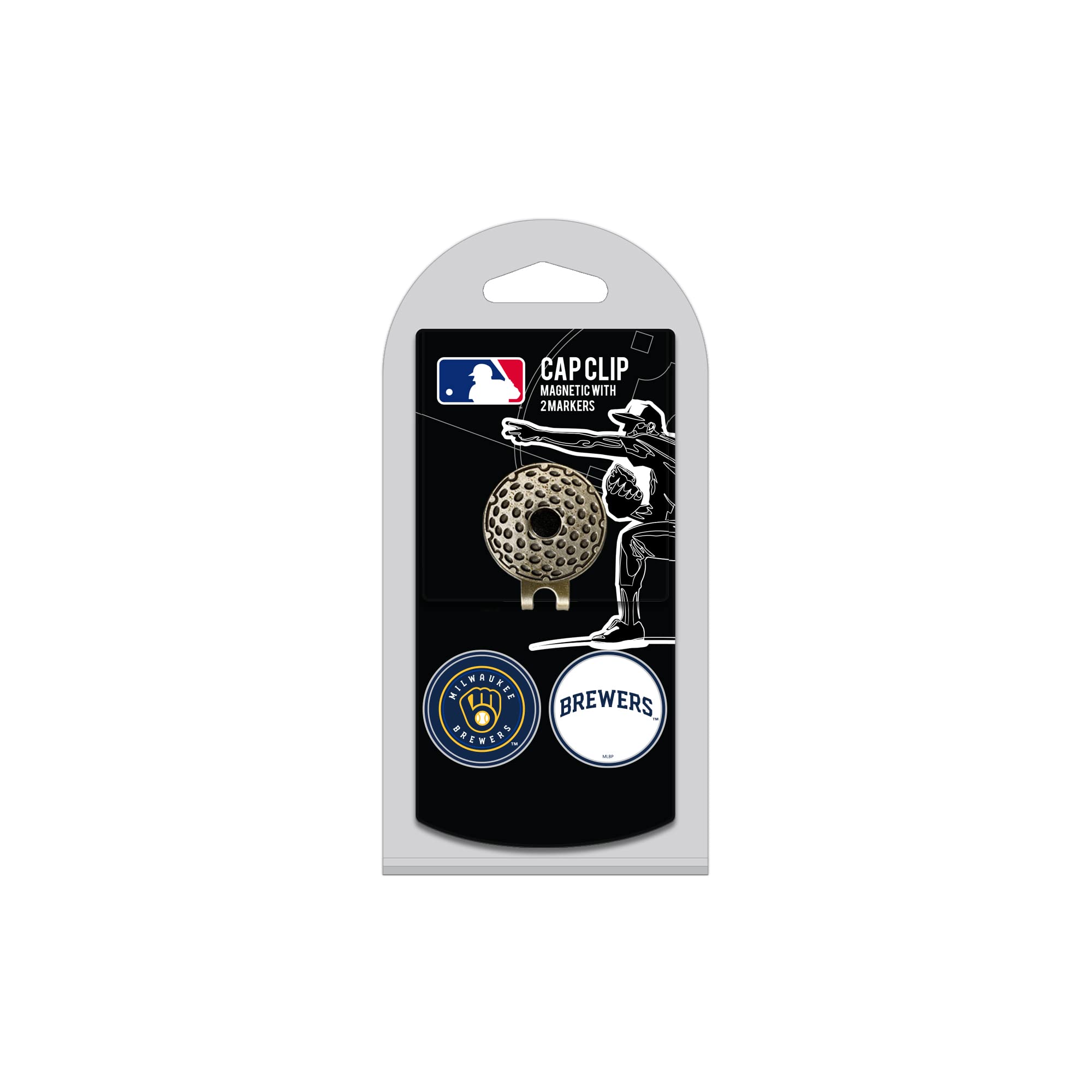 Team Golf MLB Golf Cap Clip with 2 Removable Double-Sided Enamel Magnetic Ball Markers - Easy Hat Attachment for Golfers | Perfect for Golf Course, Driving Range & Outdoor Sports