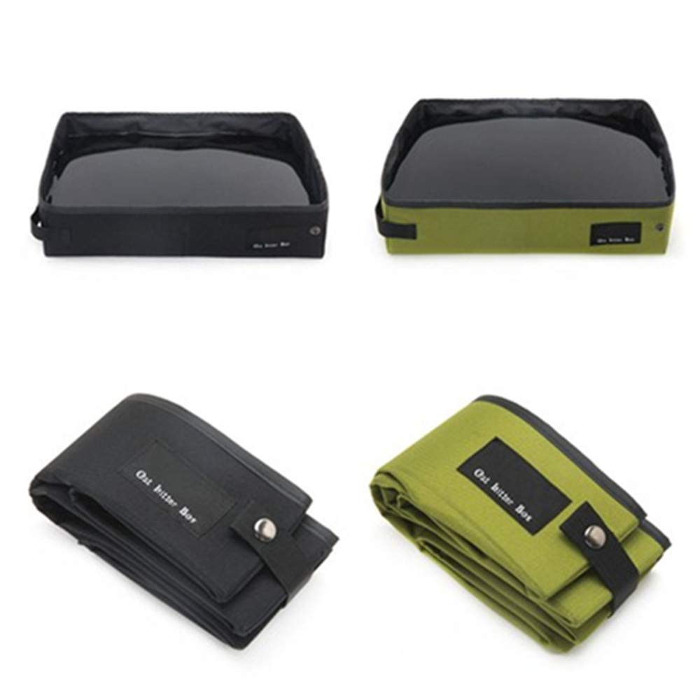 Foldable Waterproof Collapsible Cat Litter Box - Portable Travel Litter Pan for Cats - Green | Ideal for Camping, Road Trips & Small Spaces