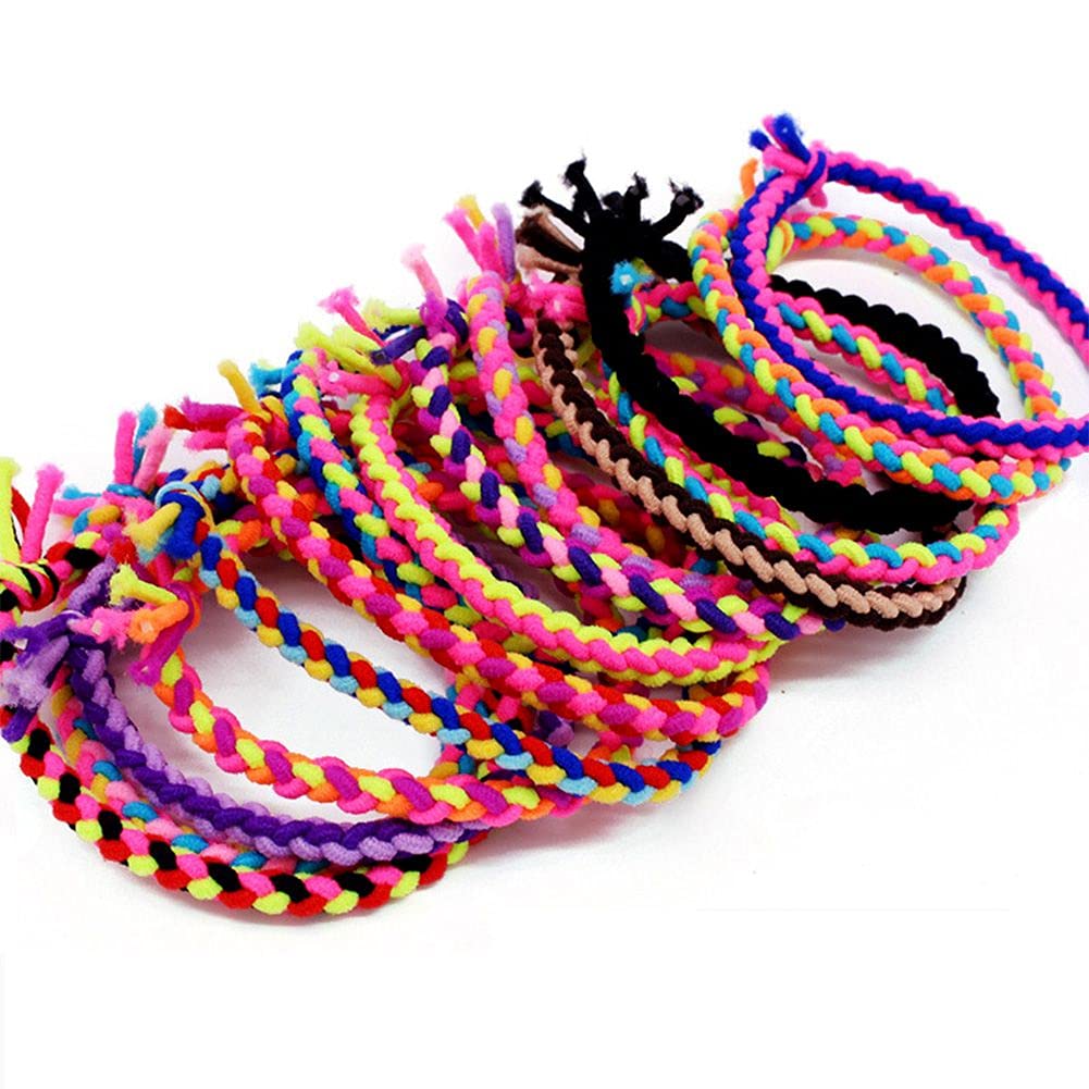 30 Pack Super Stretch Braided Hair Ties for Women - Soft Elastic Ponytail Holders & Hair Bands - Perfect for Workouts, Yoga, Office & Everyday Use