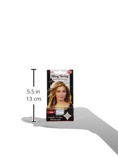 Sparkly Hair Extensions & Hair Tinsel on Spool - Holographic Red & Silver with 10 Clips | Bling String Hair Accessory for Women, Girls & Stylists | Perfect for Parties, Weddings & Special Occasions (1 Pack)