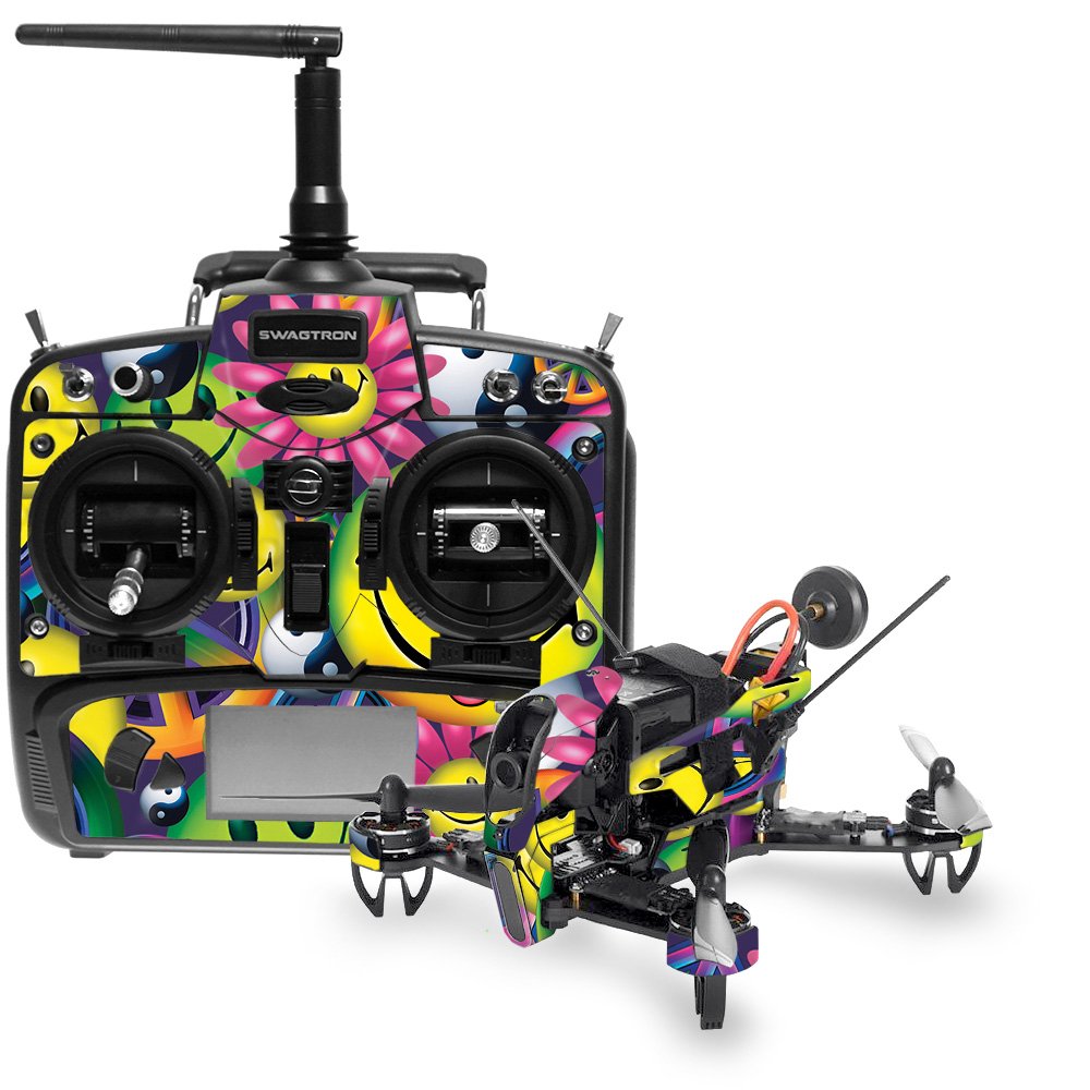 Swagtron SwagDrone 210-UP Protective Vinyl Skin Wrap - Peace Smile Design | Durable Custom Decal Cover | Easy to Apply & Remove | Made in USA | Perfect for Drone Protection & Personalization