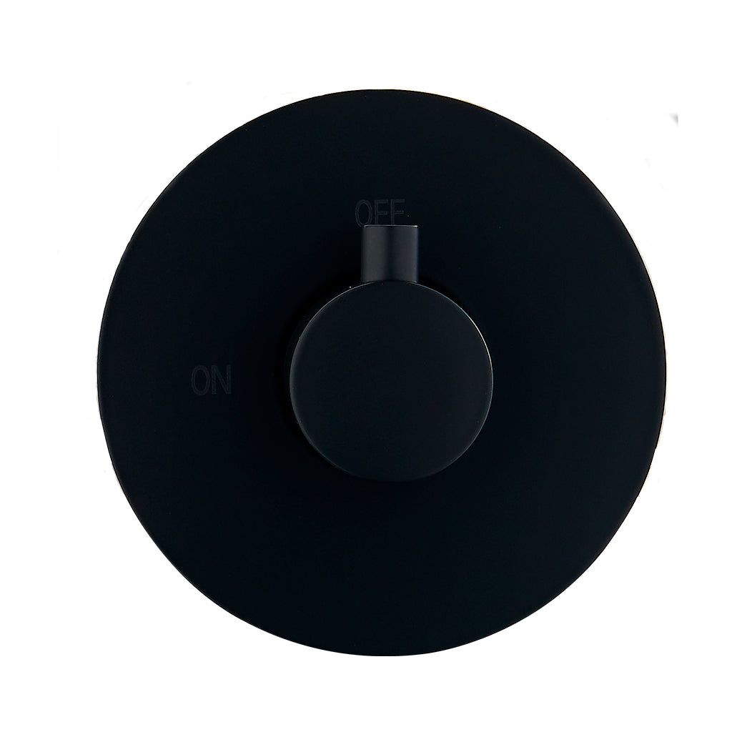DAX Round Concealed 3-Way Diverter Valve - Matte Black Finish (DAX 1053 RD BL) | Perfect for Shower Systems, Bathroom Remodeling & Water Flow Control