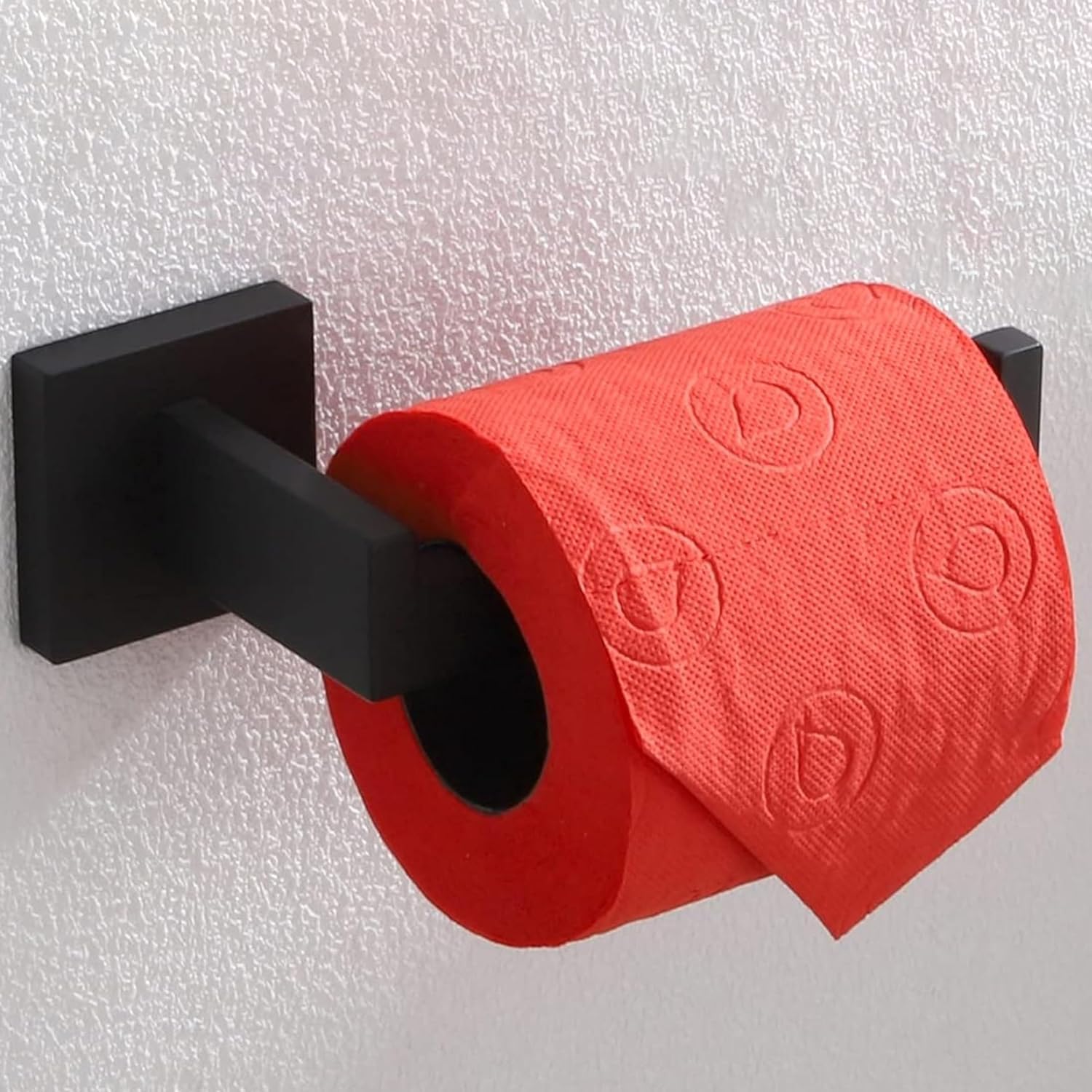 Stainless Steel Toilet Paper Roll Holder - 304 Grade Wall Mount Tissue Stand for Bathroom & Kitchen - Matte Black Home Accessory for Modern Decor