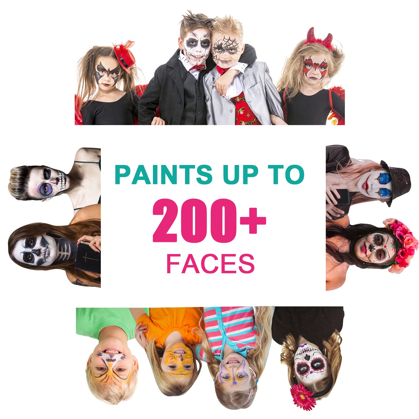 MooMoo Professional Face Paint Kit for Kids & Adults - Carnival & Halloween Makeup