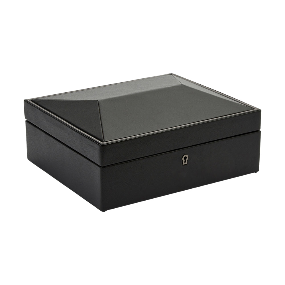 British Racing 8 Piece Watch Box - Premium Black Leather Watch Organizer for Men | Perfect for Watch Collection Storage & Travel