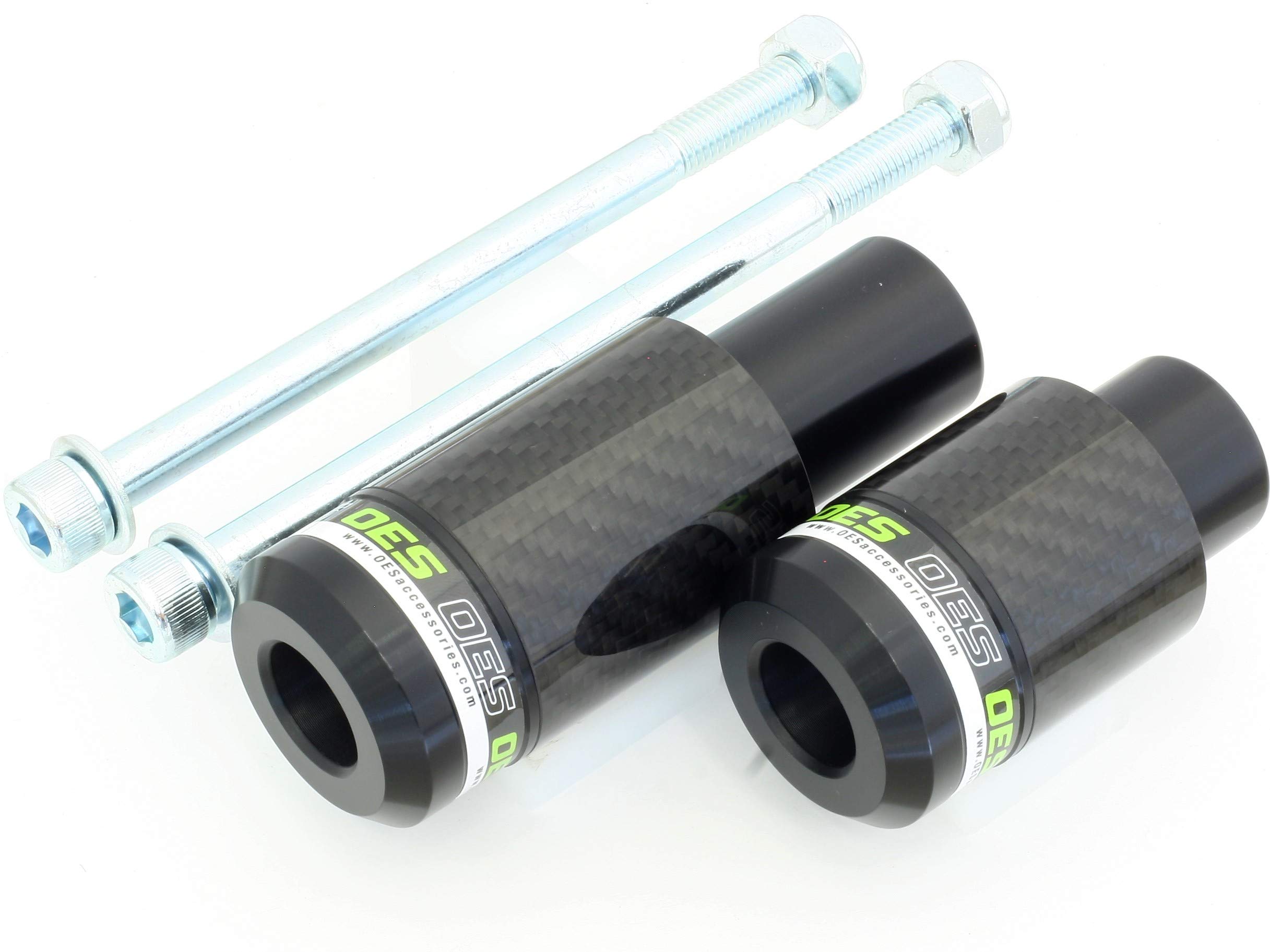 OES Carbon Frame Sliders for Kawasaki Ninja 650 2017-2025 - Green | Motorcycle Protection
