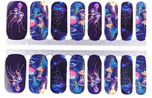 Jellyfish Nail Polish Wraps - Waterproof Nail Art Stickers for Women | Easy DIY Manicure at Home, Perfect for Parties & Special Occasions