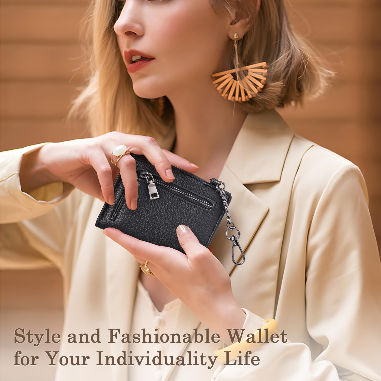 Diaclara Adjustable Crossbody Phone Lanyard with Zipper Pouch & Leather Wallet - Stylish Clip and Go Phone Strap for iPhone, Samsung & All Smartphones (Black) - Perfect for Travel, Shopping & Hands-Free Convenience