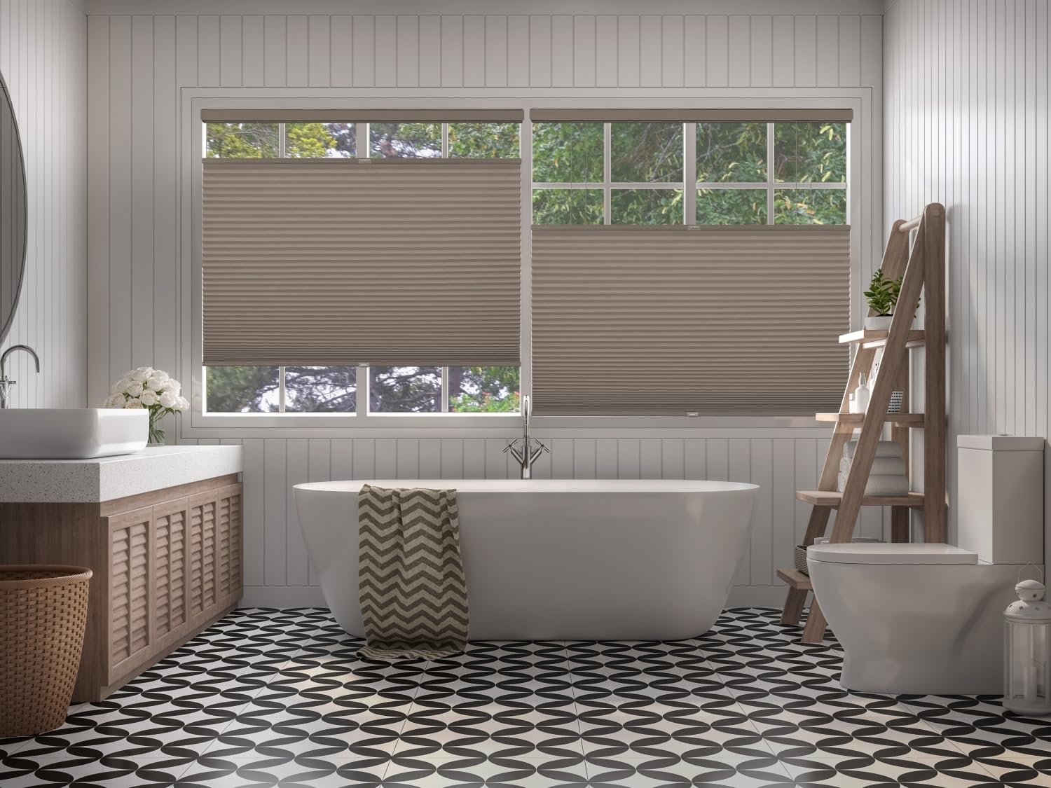 Cordless Top Down Bottom Up Blackout Cellular Honeycomb Shade - 9/16