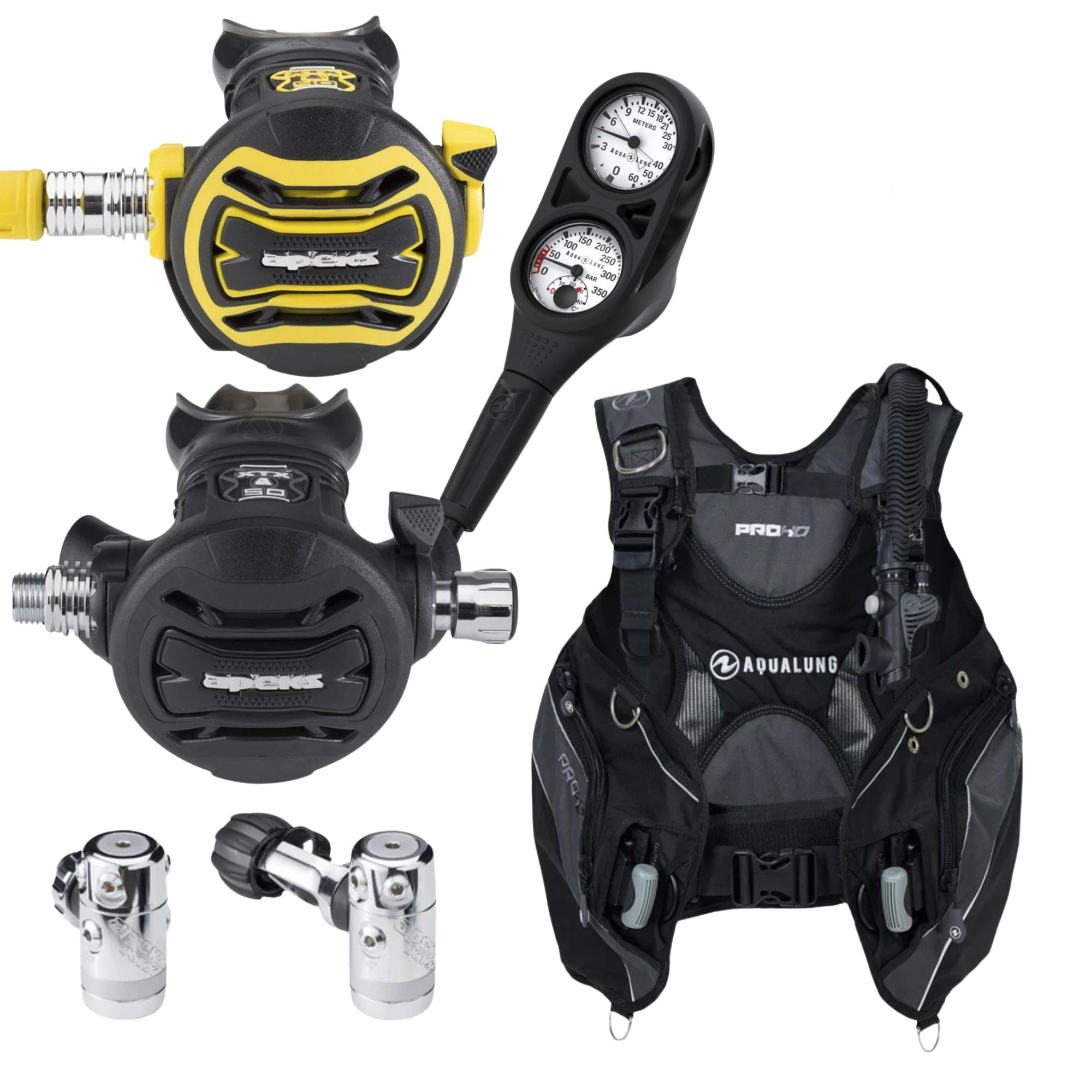 Aqualung Pro HD & Apeks XTX50 DST Scuba Diving Regulator Set - Professional Dive Gear for Deep Sea Exploration & Underwater Adventures