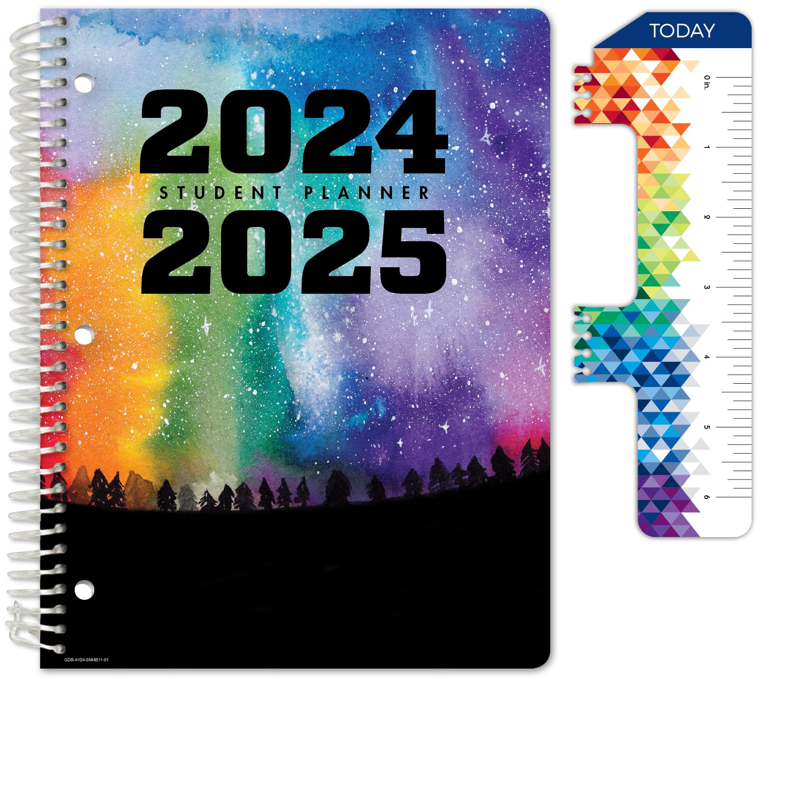 2024-2025 Academic Planner for Middle & High School Students - Dated School Organizer with Ruler, Bookmark & Stickers (8.5