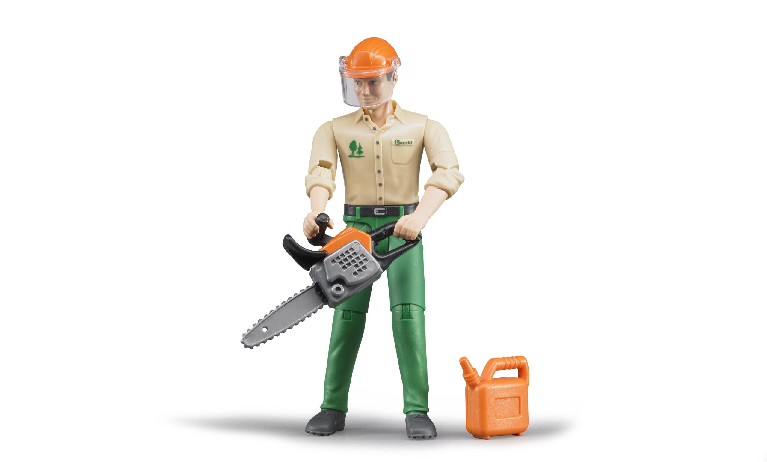 Bruder Logging Man Toy Figure with Accessories - Realistic Construction Playset for Kids, Pretend Play & Collectible for Boys & Girls - Perfect for Indoor & Outdoor Playtime
