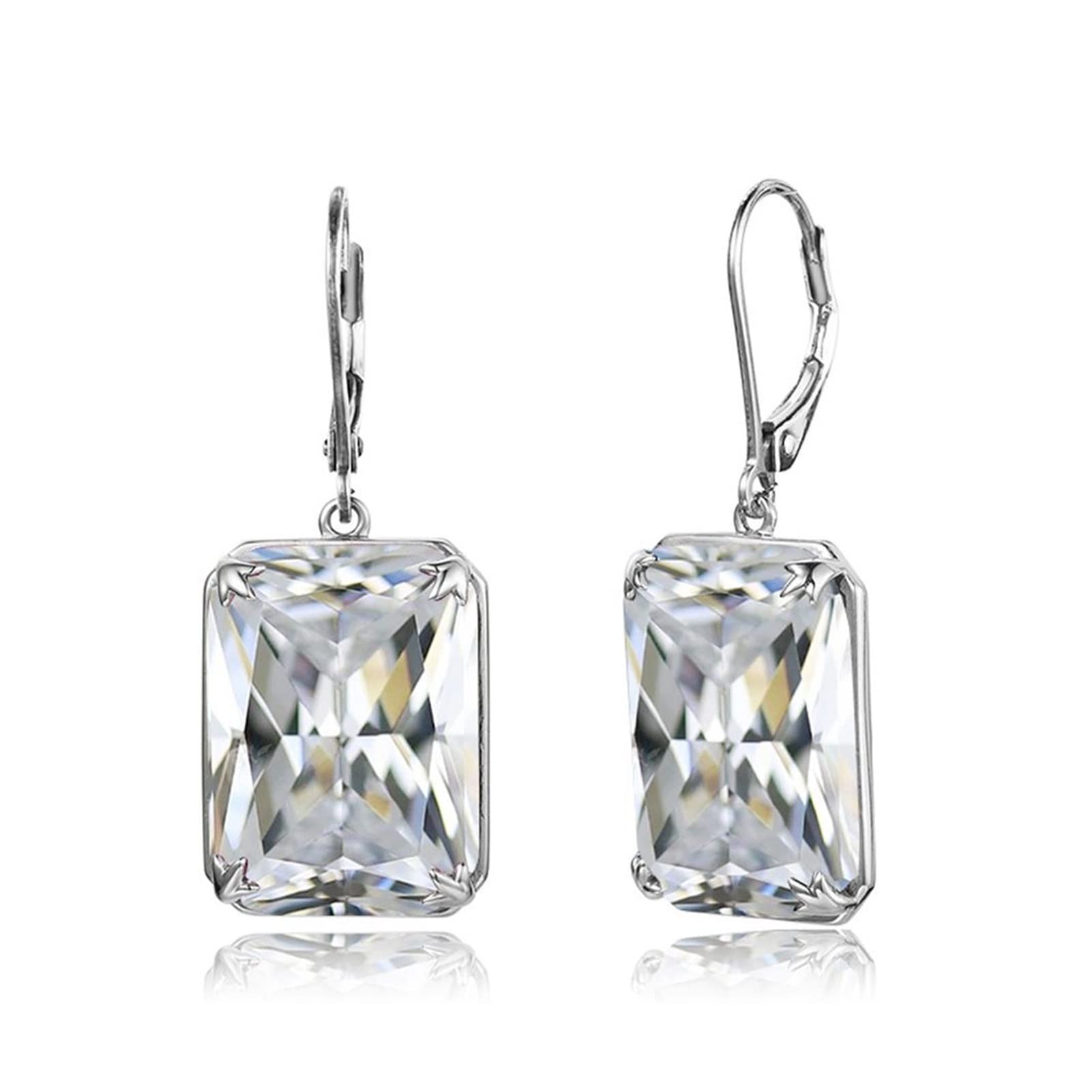 Vintage Long Diamond Earrings for Women – Gemstone Punk Rectangle Wedding Jewelry Stud Set – Perfect for Parties, Weddings & Everyday Wear