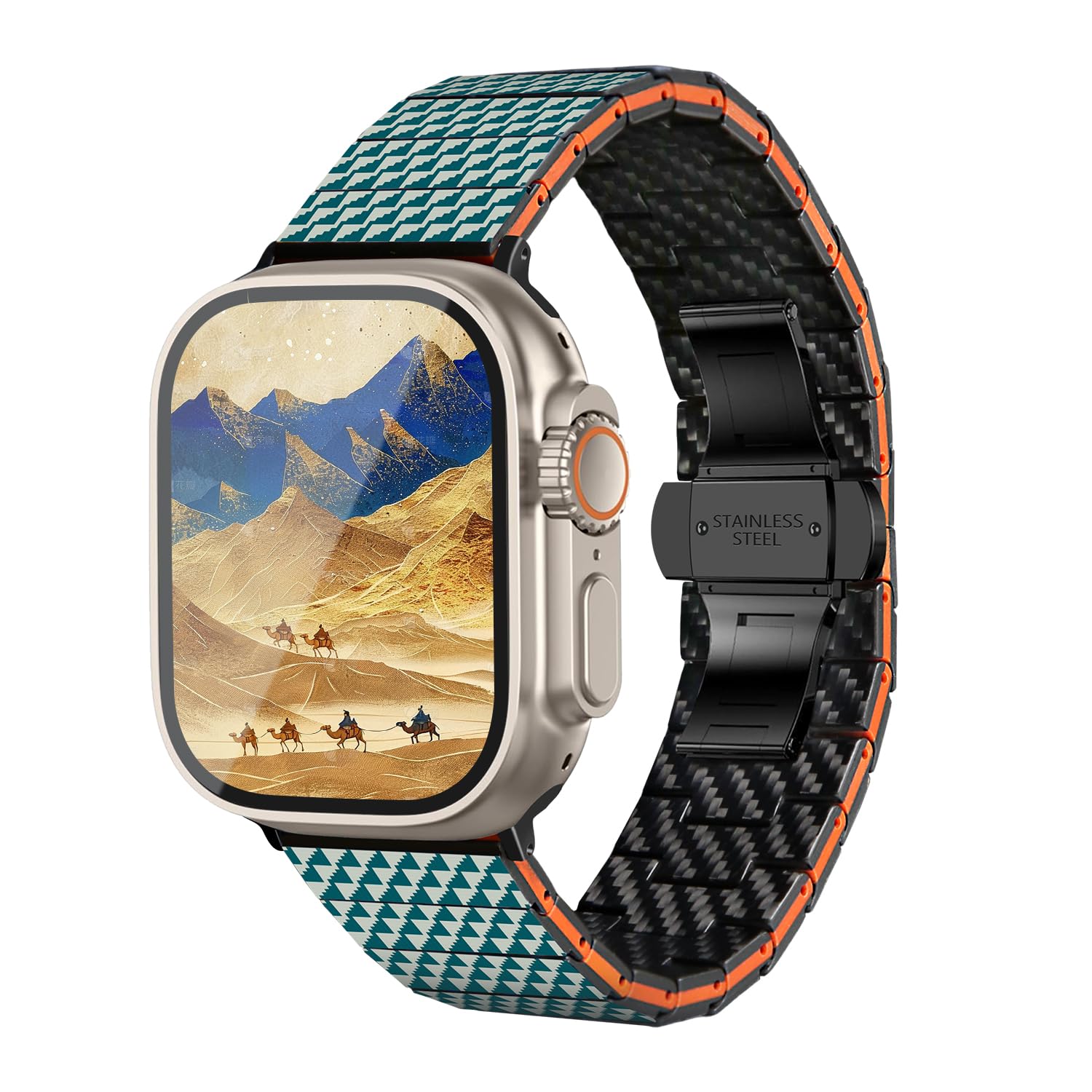 Premium Carbon Fiber Apple Watch Band Compatible with iWatch Ultra 2/Ultra/Series 10/9/8/7/6/SE/5/4/3/2/1 - Lightweight Durable Sport Strap for Workout, Running & Everyday Wear