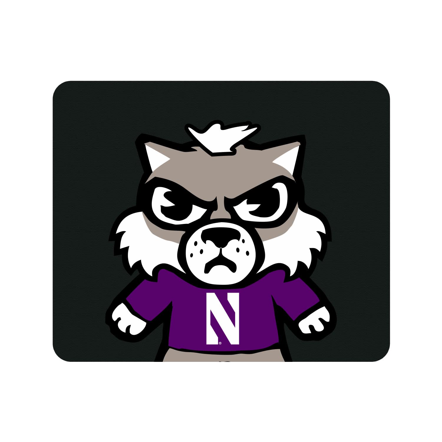 Northwestern University Standard Fabric Mouse Pad - Non-Slip Desk Accessory for Gaming & Office Use - OTM Essentials Tokyodachi Cropped Design - Perfect for Dorm Rooms, Workstations & Computer Setups