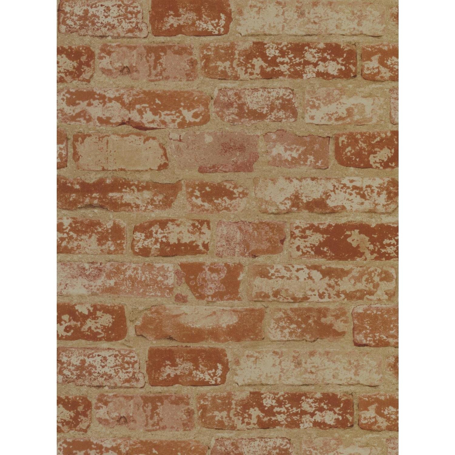 RoomMates York Wallcoverings Removable Peel & Stick Wallpaper - Stuccoed Brick Design in Rust Red, Barn Red, Ivory, Beige & Wine Red | Easy DIY Home Decor for Bedroom, Living Room & Office Walls