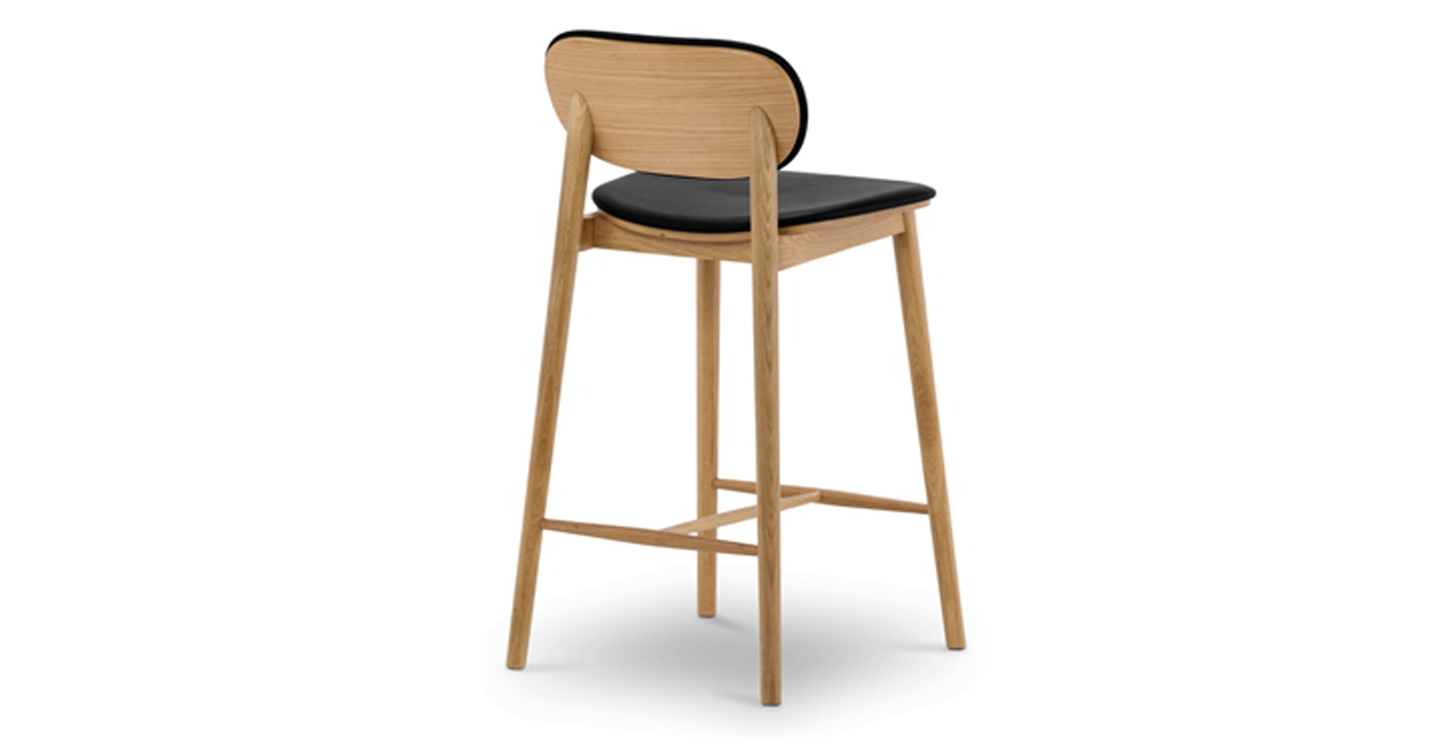 Bonato Leather Counter Stool - Modern Bar Stool with Cushioned Seat, Adjustable Height for Kitchen Island, Breakfast Bar & Home Decor