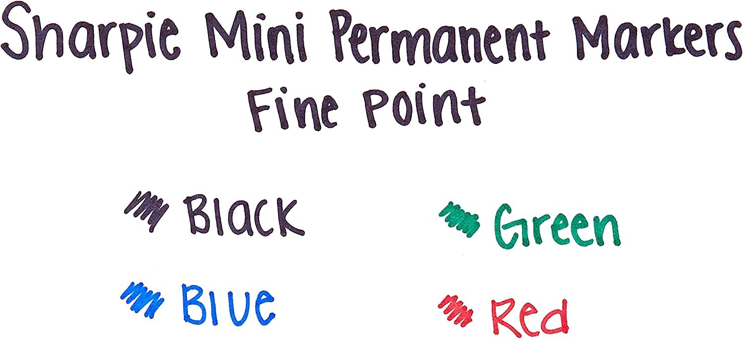 4 Pack Mini Sharpie Permanent Markers for Nurses - Black Ink Badge ID Marker with Lanyard Clip | Perfect for Medical Professionals, Teachers & Office Workers